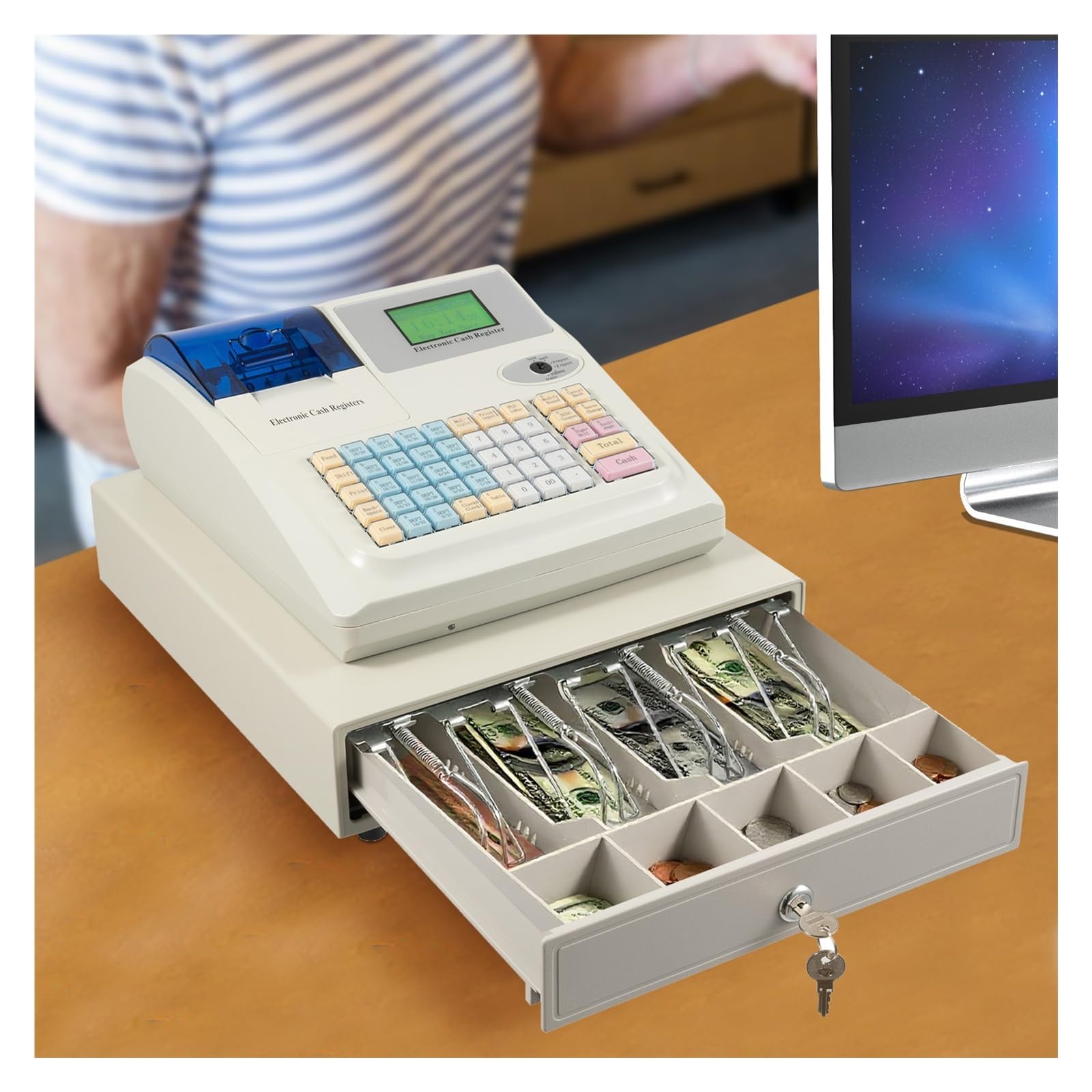 Registratore di Cassa con cassetto Cassa Doppio Display Registratore di Cassa elettronico for aziende