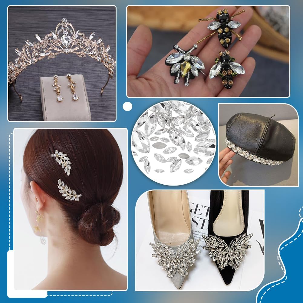 Mini-Stern-Strasssteine Aus Glas – 100 Stück, Spitz, Versilbert, Für Schmuck & Deko