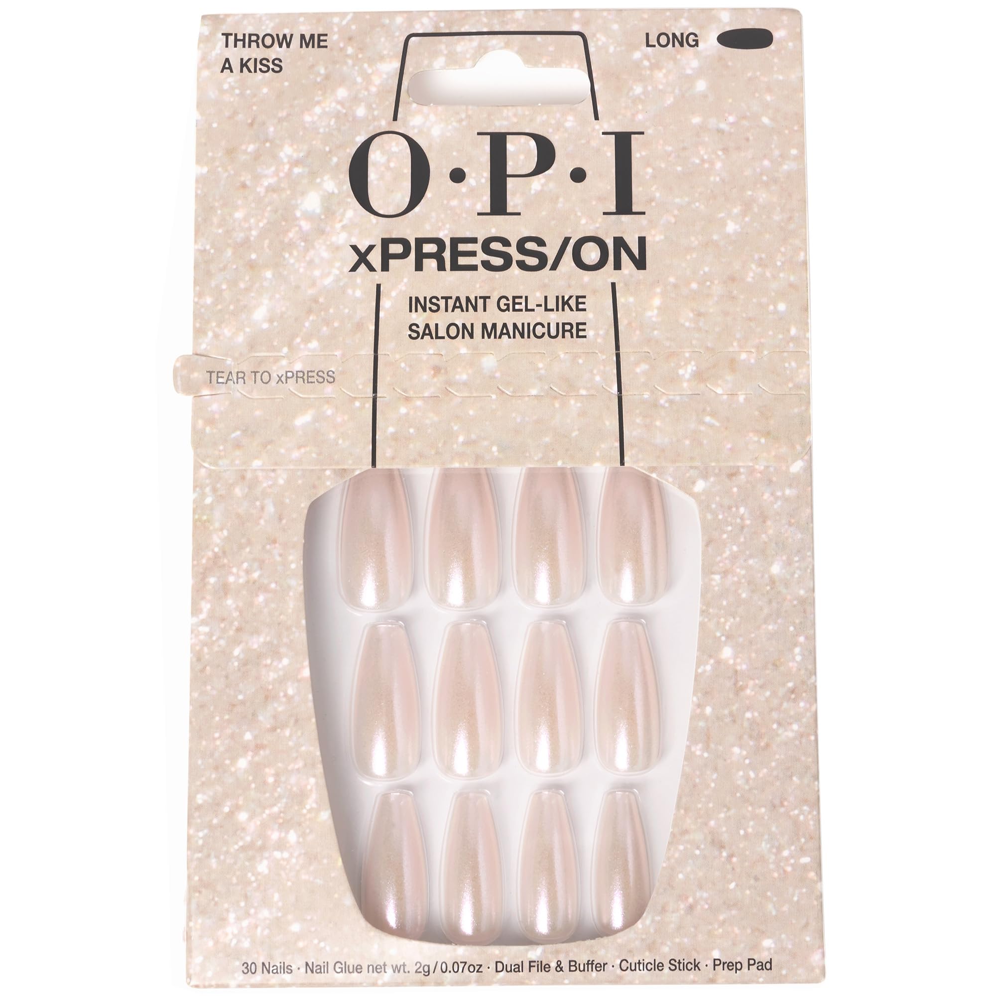 OPI xPRESS/ON Press on Nails | Short Round Classic, Long Almond & Coffin Shape Press-On Professional Nail Art Kit
