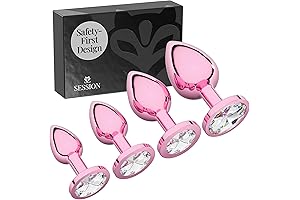 Session Jewel Butt Plug Beginner 4-Piece Set in Pink & Diamond
