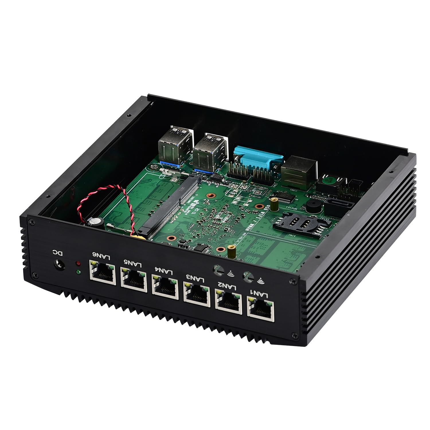 Firewall Micro Appliance, PFSense, Mikrotik, OPNsense, VPN, Router PC, Core I5 8259U 8260U 8265U, RM02, 6 x 2.5GbE LAN, AES-NI, HDMI, SIM Slot, DDR4 16G RAM, 128G SSD