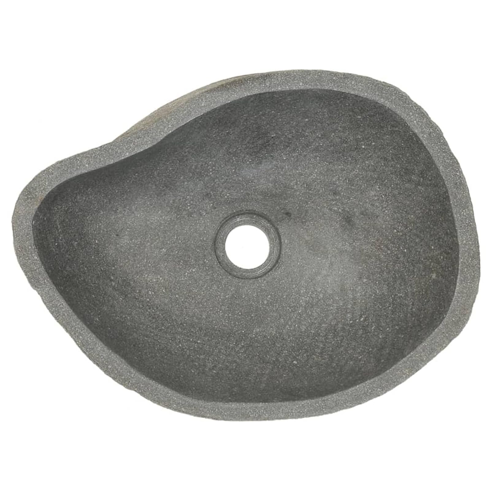 BaraSh Lavabo de Piedra de río Ovalado 37-46 cm Lavamanos PequeñO Encimera BañO