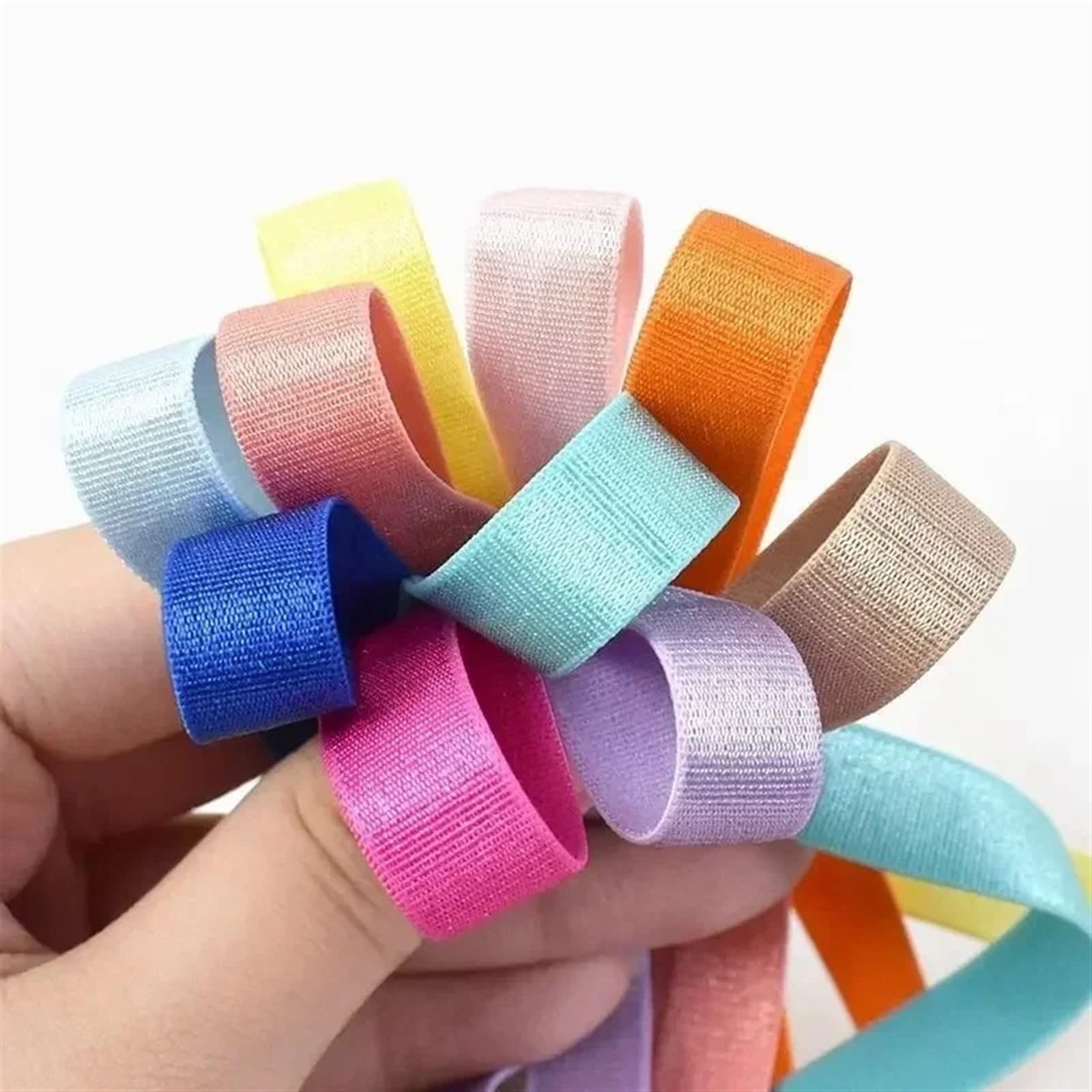 Bande Elastiche 10/20/50 Metri 10 mm Fasce Elastiche in Nylon for Biancheria Intima Reggiseno Spalline Elastico Tracolla Fai da Te Decorazione Abbigliamento Accessori Cucito(Black,50Meters)
