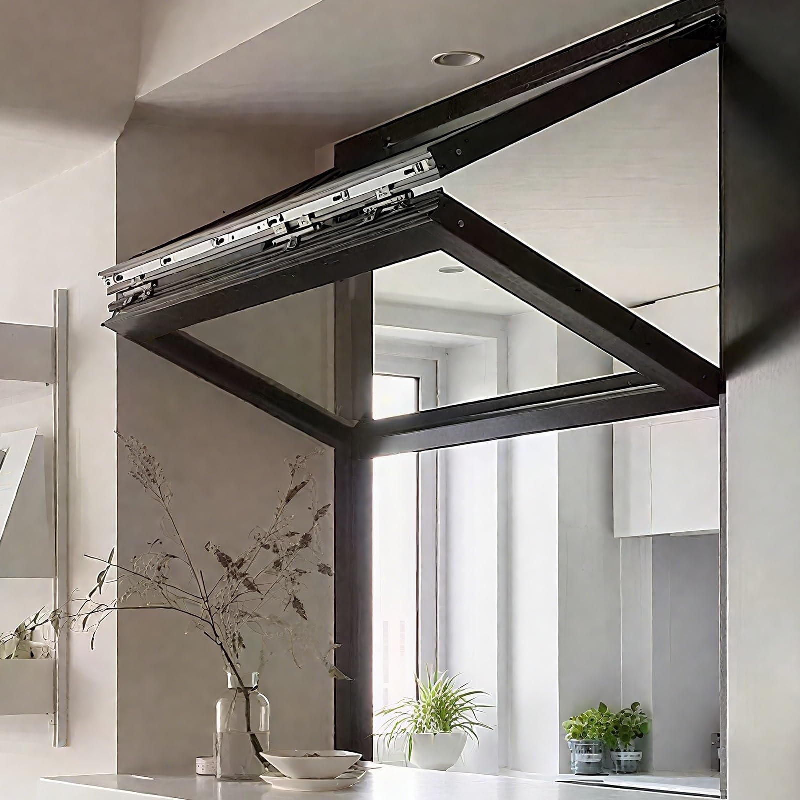 Ventanas doble hoja plegables expendedoras con apertura de 70° en aluminio duradero