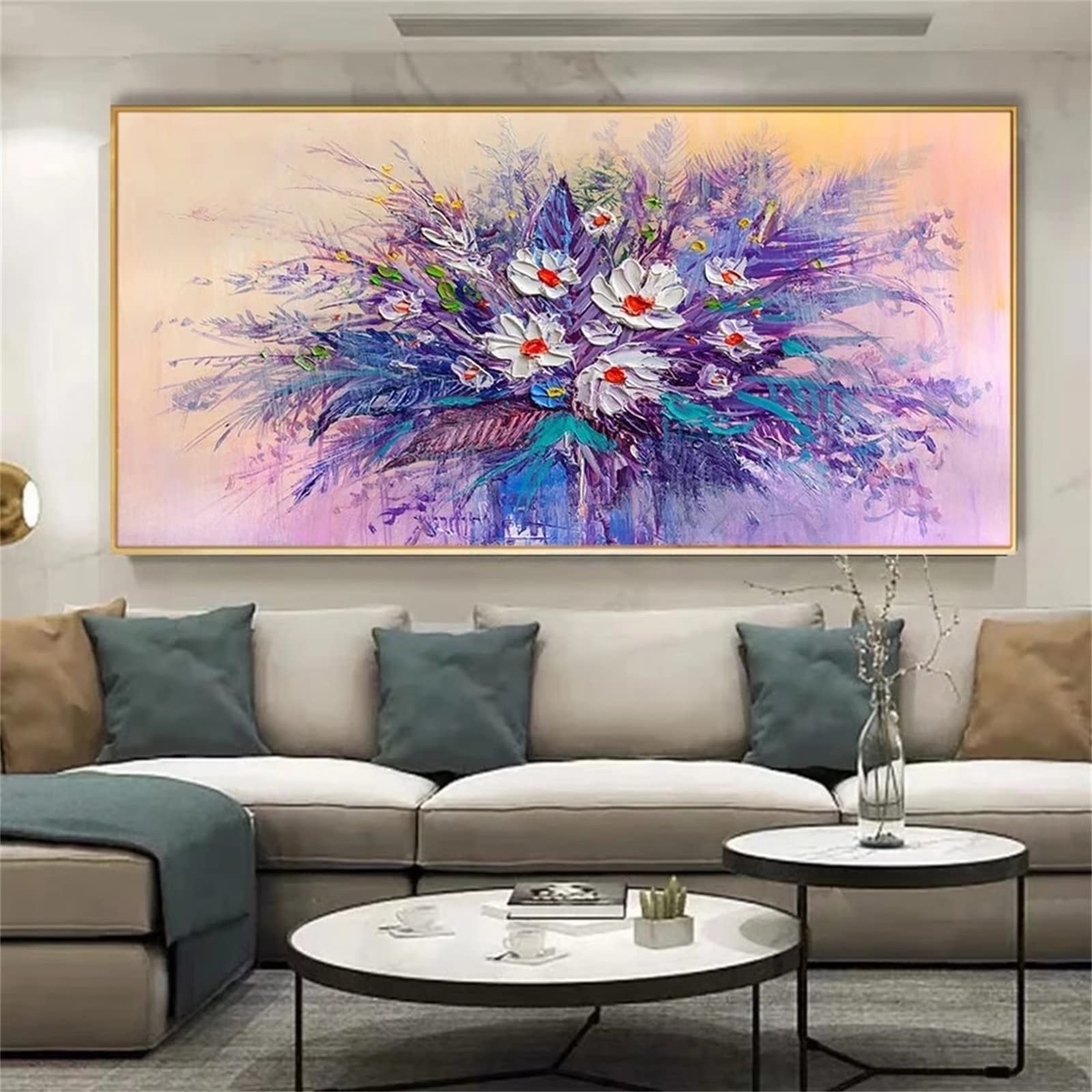 Diamond Painting, DIY Fiori Pittura ad olio Pittura Diamante, Hobby Creativi Adulti/Bambini Painting by Numbers Strass Cristallo Ricamo Arte Kit,per Decorazione Della Parete Domestica 70x140cm JZ-4285