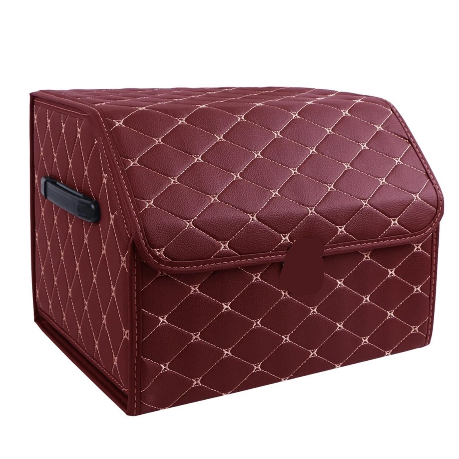 Scatola di immagazzinaggio for bagagliaio un'auto in pelle PU Organizer for auto grado superiore Borsa pieghevole Automobile che stiva la scatola riordino for berlina(Brown-beige-large)