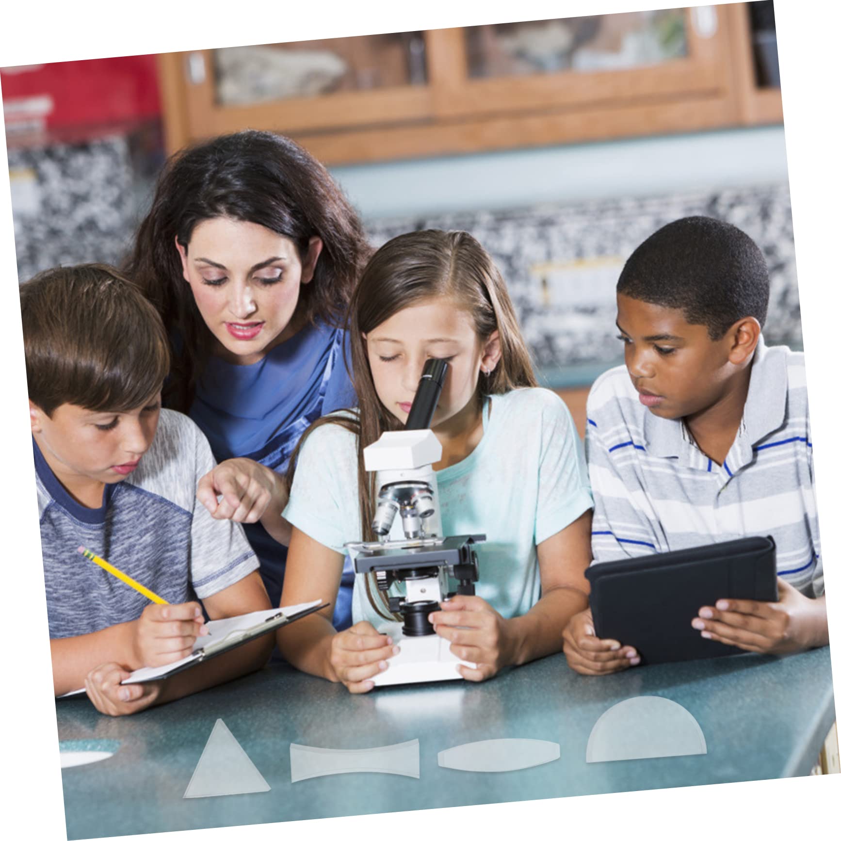 NAMOARLY 10 Pcs Optical Lens Concave Convex Lenses Lens Experiment Physical Experiment Lens Double Concave Lens Optical Lab Prism Optic Convex Concave Lens Basic Physics Lens Acrylic White