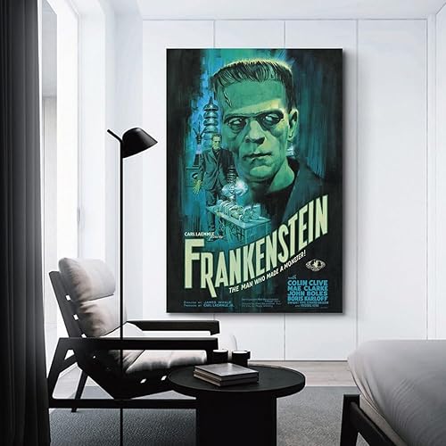 Miniatura 3 de Frankenstein - Póster de lienzo de película y álbum de música, pintura de pared, estética, decoración de habitación, 12 x 18 pulgadas (11.8 x 17.7