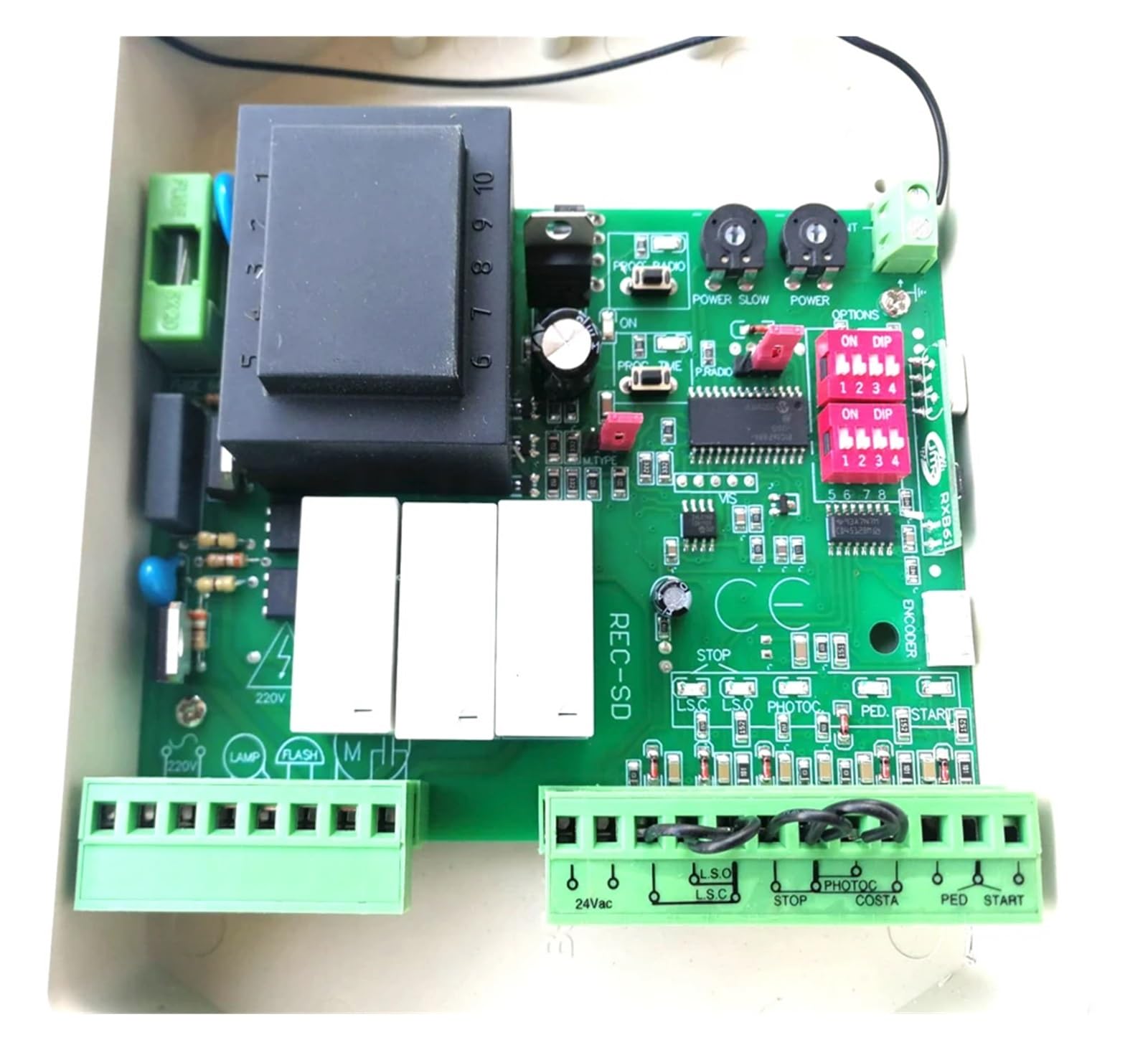 Operador de Motor abridor puerta garaje, placa circuito NC, controlador tarjeta electrónica for automático, 220VAC Estable y Confiable(Kit 5 no box)