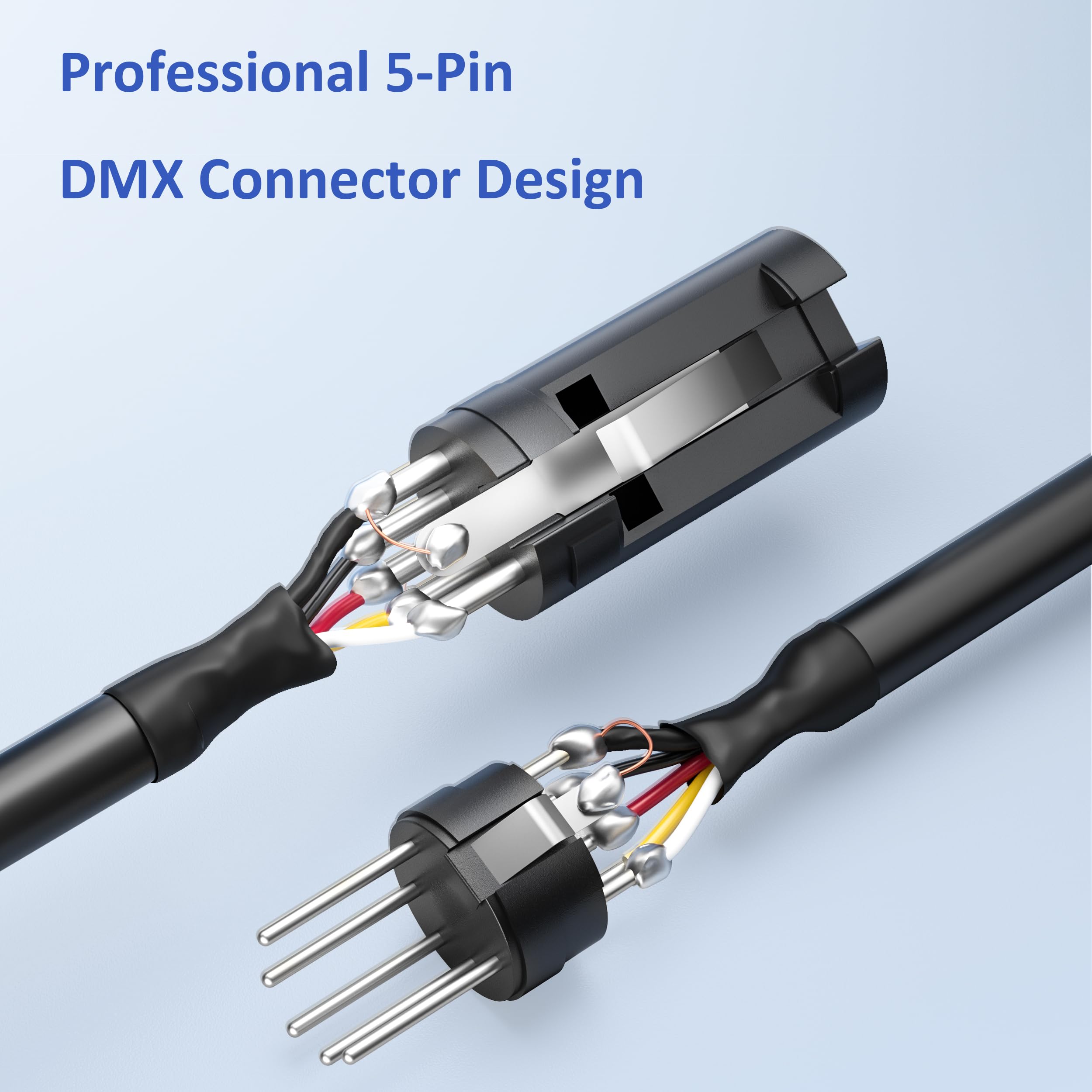 SMALL-EYE DMX Cables DMX512 Kabel, 5-poliger Stecker auf Buchse, 4-adrig, Premium-Bühnenbeleuchtung, 3 m, 4 Stück