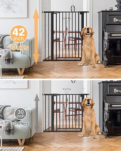 Miniatura 14 de Puerta extra alta para bebés de 36 pulgadas para puertas de escaleras, se adapta a aberturas de 29.5 a 48.8 pulgadas de ancho, puerta extra ancha