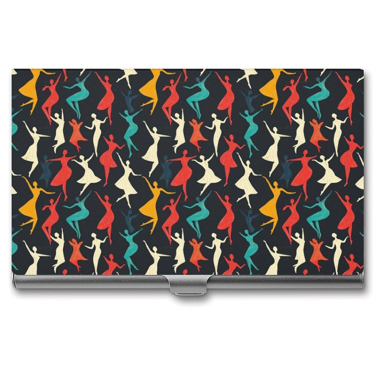 DULAHR Art Dancers Business Card Holder Pocket Business Card Case Metal Case Name Card Holder Men Women