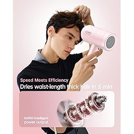 Hair Dryer with Diffuser, CONFU Hair Dryers for Women, Blow Dryers for Men, Hairdryer with Diffuser Attachment, Portable Lightweight Fast Drying Negative Ion Hairdryer for Home