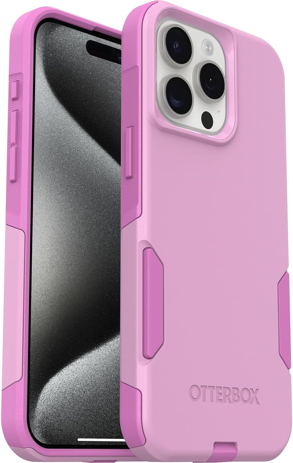 OtterBox iPhone 15 Pro MAX (Only) Commuter Series Case - Run Wildflower (Pink), Slim & Tough, Pocket-Friendly, with Port Protection - Image 5
