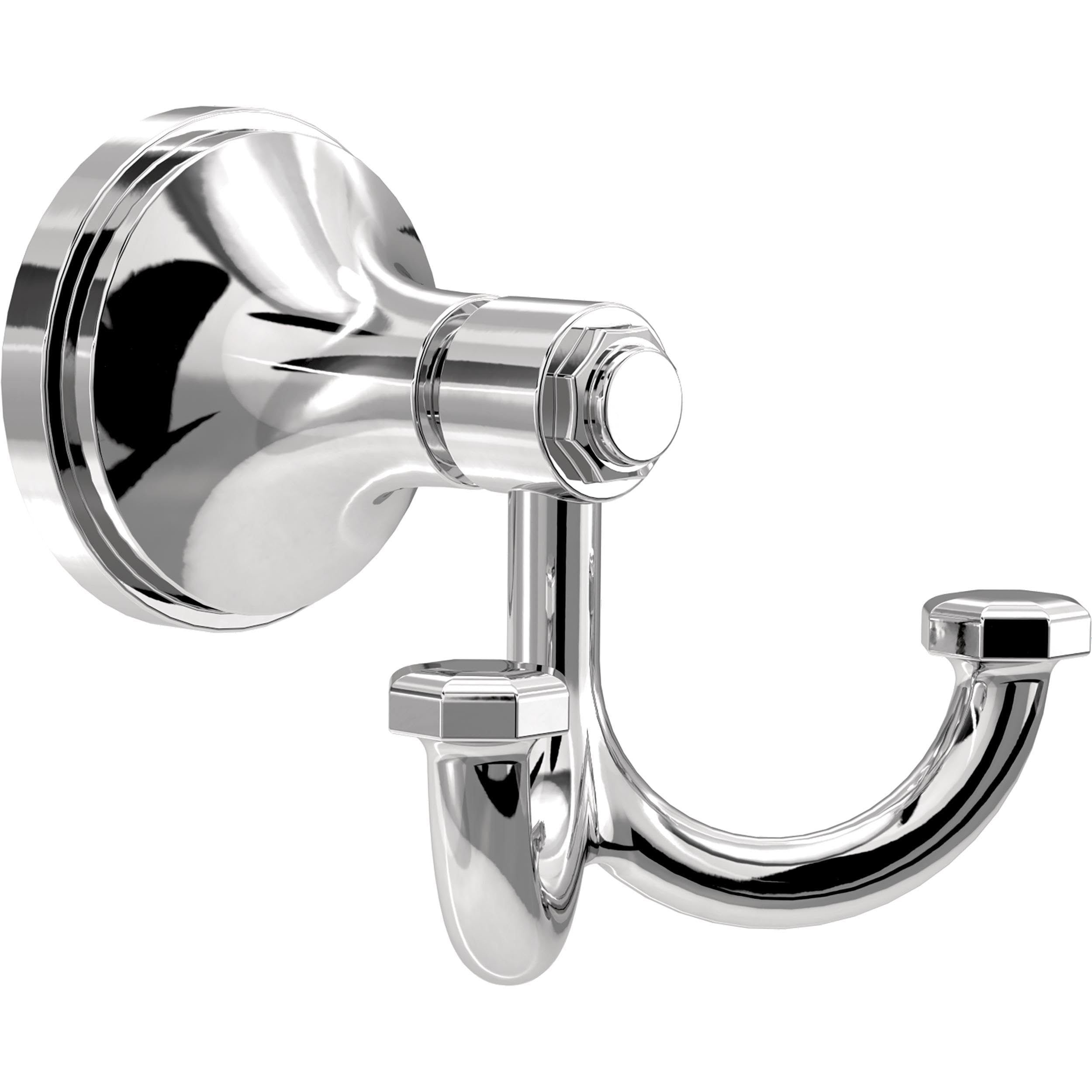 Franklin Brass Woodruff (1-Pack) Towel Hooks Polished Chrome Double Bathroom J Hooks Wall Mounted for Robes & Towels Hand Towel Hook Holder Kitchen,