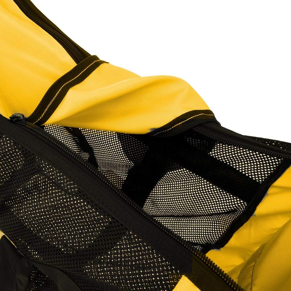 Heavy Duty Foldable Mesh Dive Bag Duffel Bag Storage Pouch for Diving Scuba Snorkeling Gear Yellow