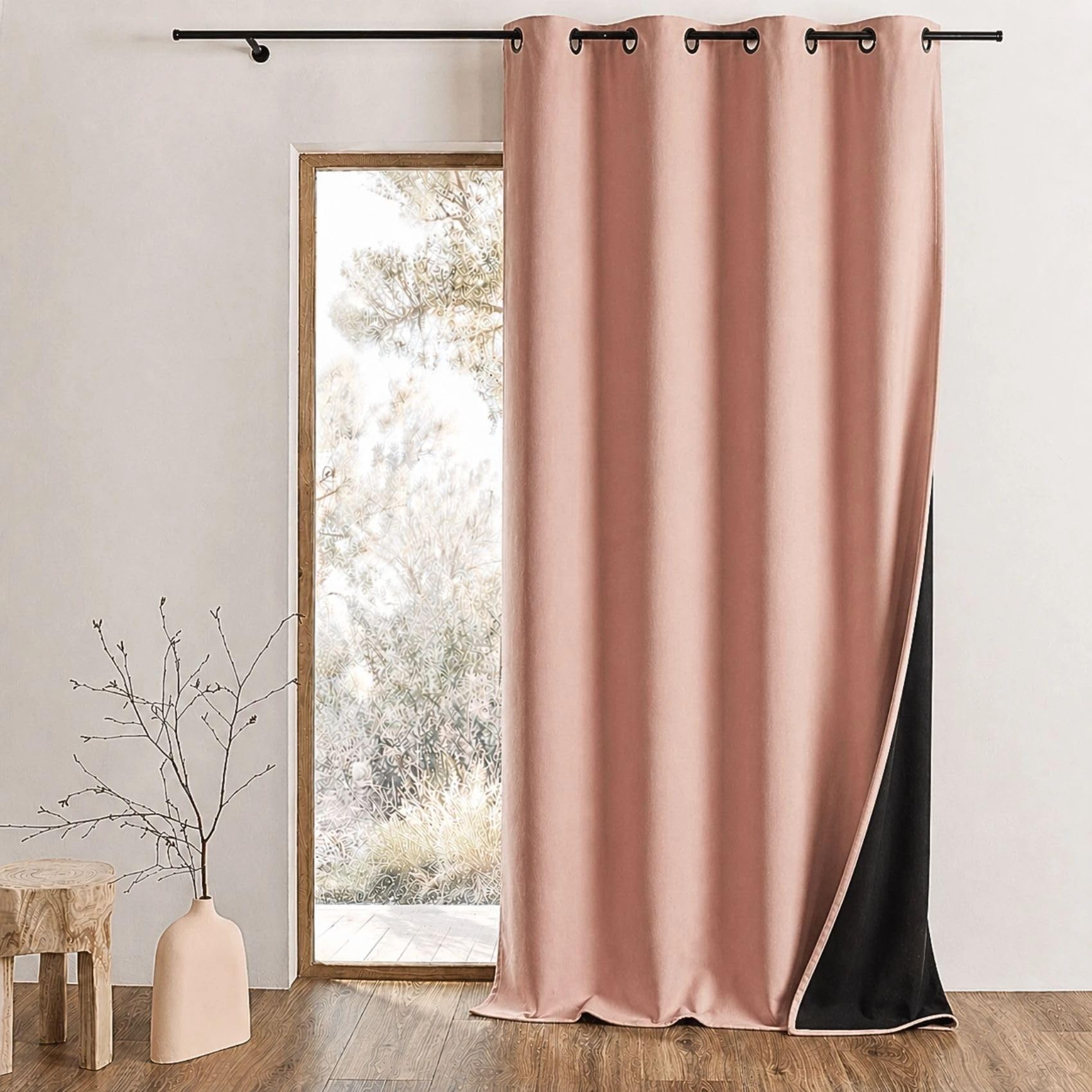 Rideau Thermique Phonique KONFOR - 140 x 180 cm - Rose
