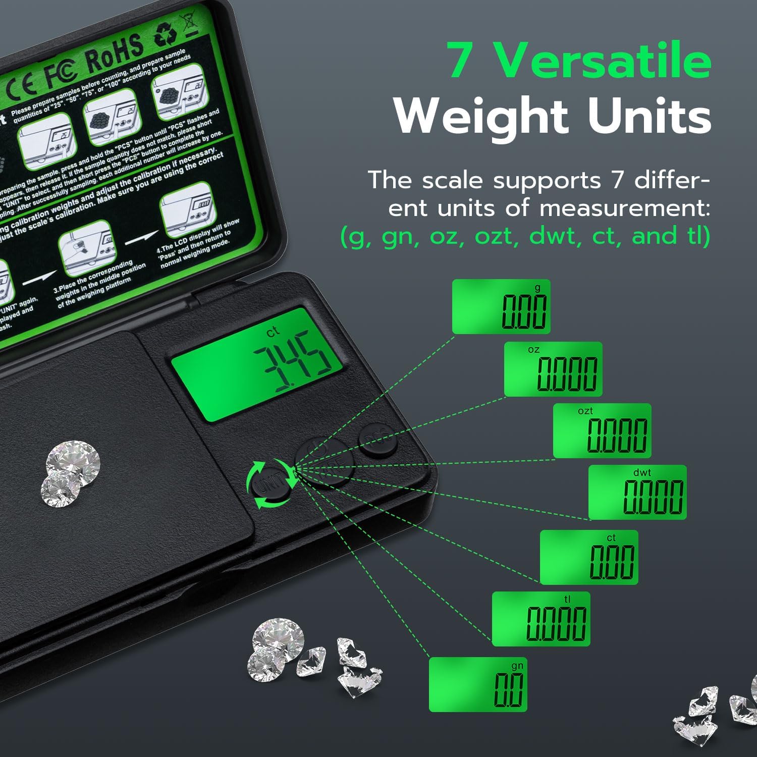 Digital Poet Gr Scale x High Precis Mini Kitchen Scale with