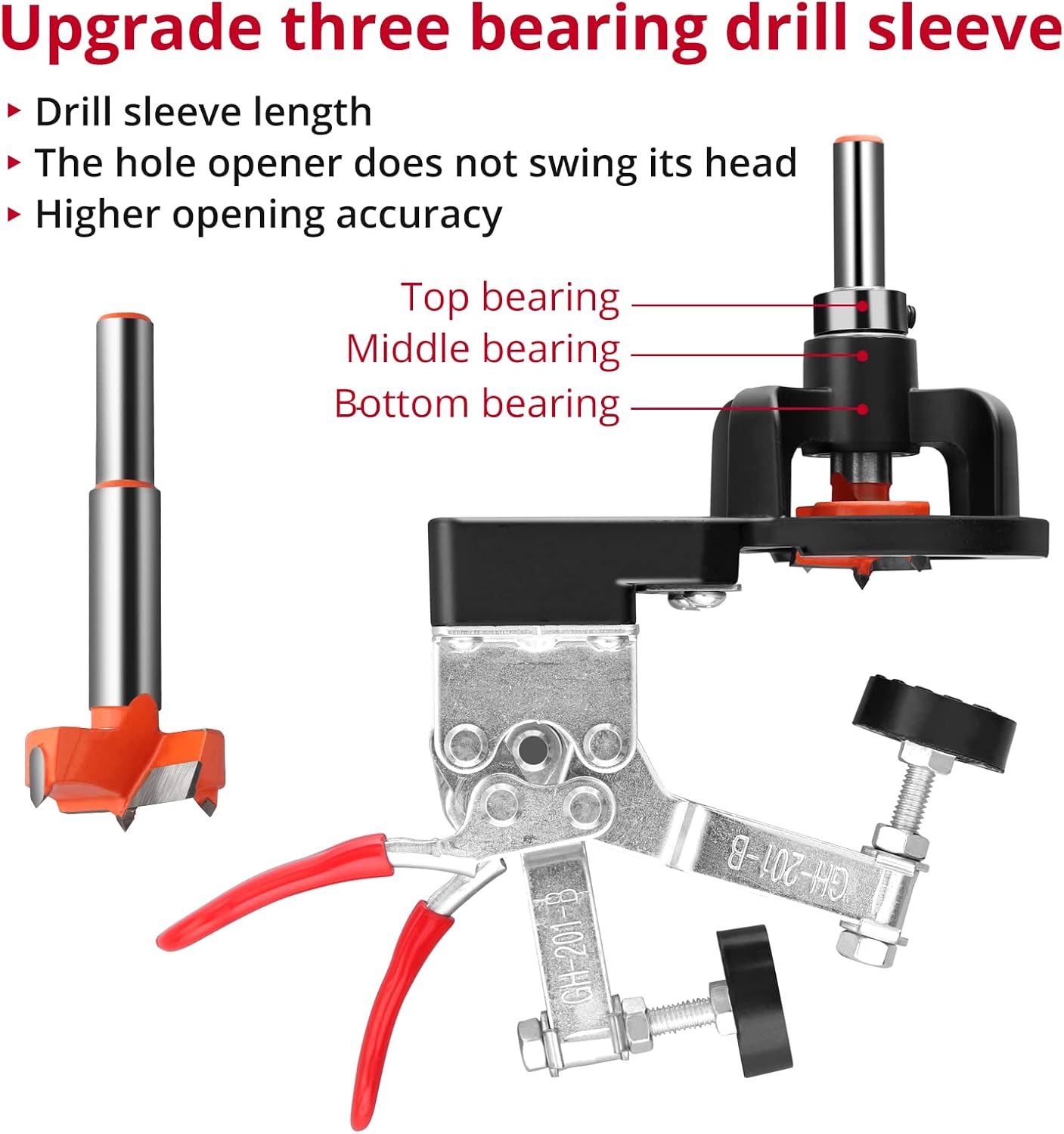 Professional Cabinet Making Kit: 35mm Concealed Hinge Jig & 4-Side Magnetic Digital Angle Gauge, for Precision Door Hanging, Cabinet Assembly, Table Saw Setup