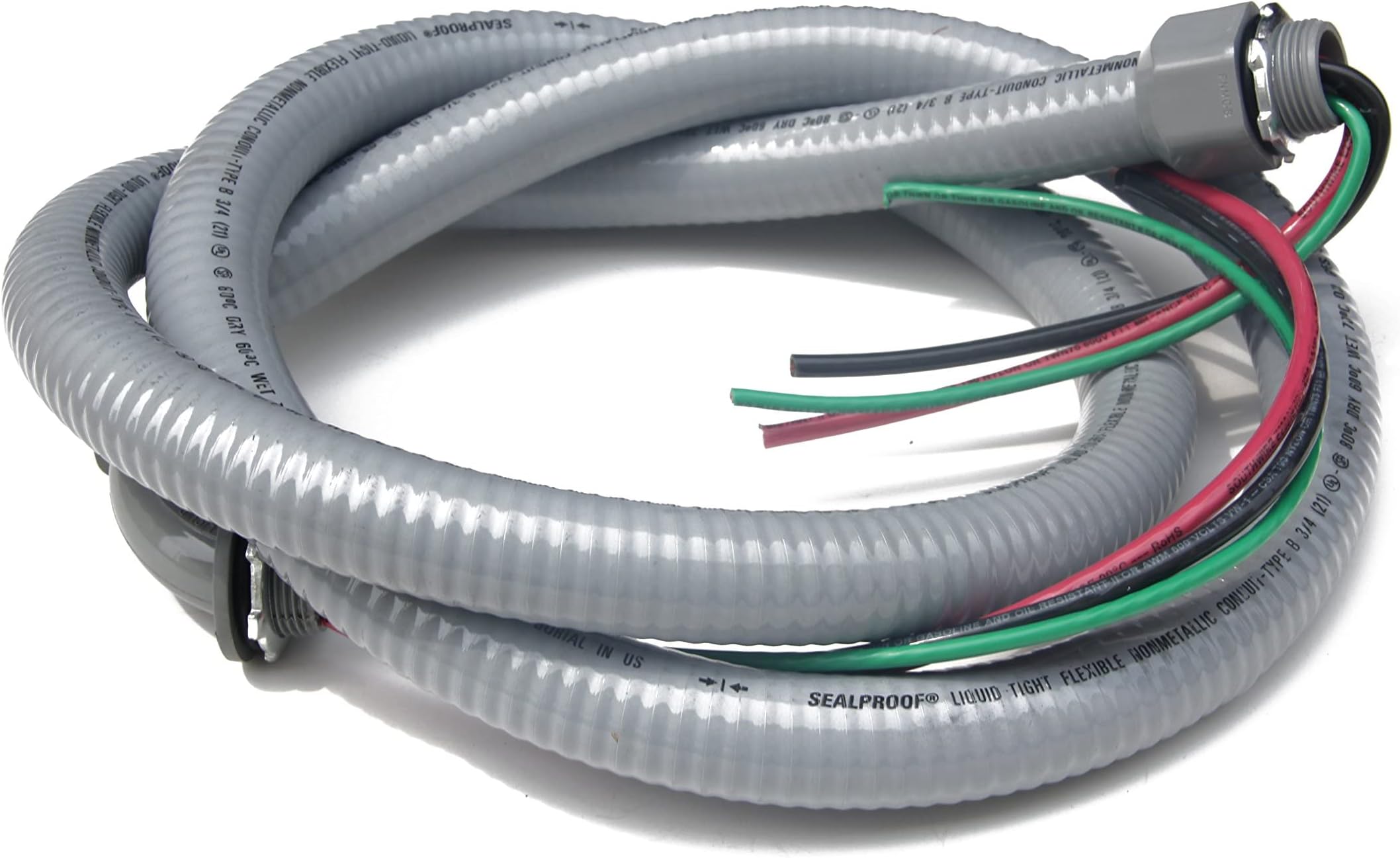 電源Whipアセンブリ、非金属液体Tight電線管組み立て済みA / C hook-up Whip 3/4 Inch 85346