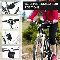 Vista 5 de Soporte para Tazas de Bicicleta, Soporte para Botella de Agua de Manillar para Bicicletas con Bolsillos de Malla, Jaula Universal para Botella