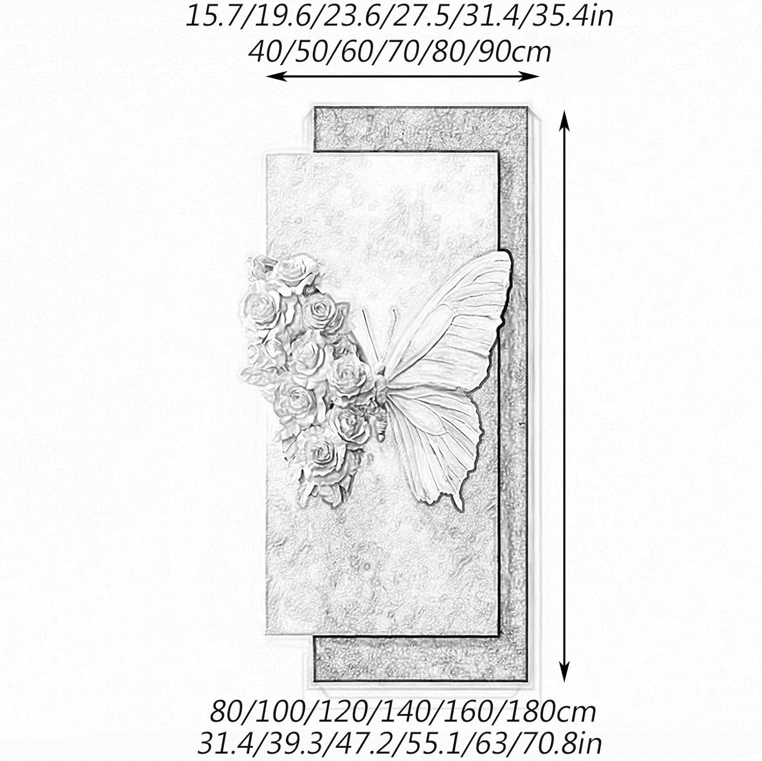 Landscape LED Wall Art with Light, Hanging Modern 3D Wall Art Decor, for Living Room Bedroom Hallway Entrance Home Interior(A,50x100cm/19.6x39.3in)