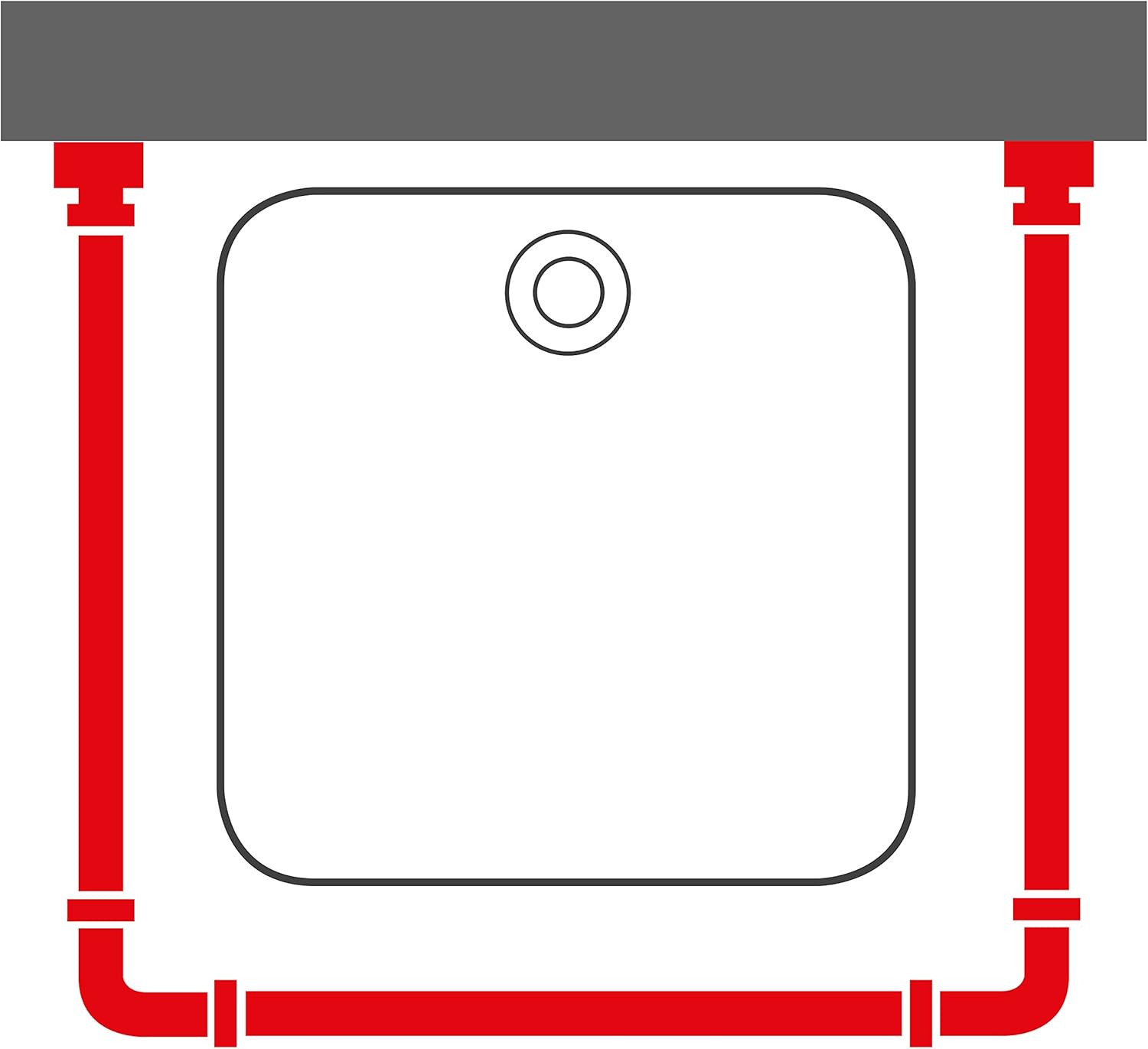 Sealskin Bar Angled Universal Metal Shower Rod, White, 2 x 2 x 90 cm