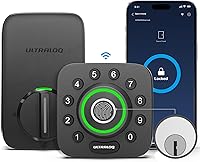 ULTRALOQ U-Bolt Pro WiFi Smart Deadbolt: 8-in-1 Fingerprint Keyless Entry, App Control, Auto Unlock, Door Sensor, IP65 Waterproof
