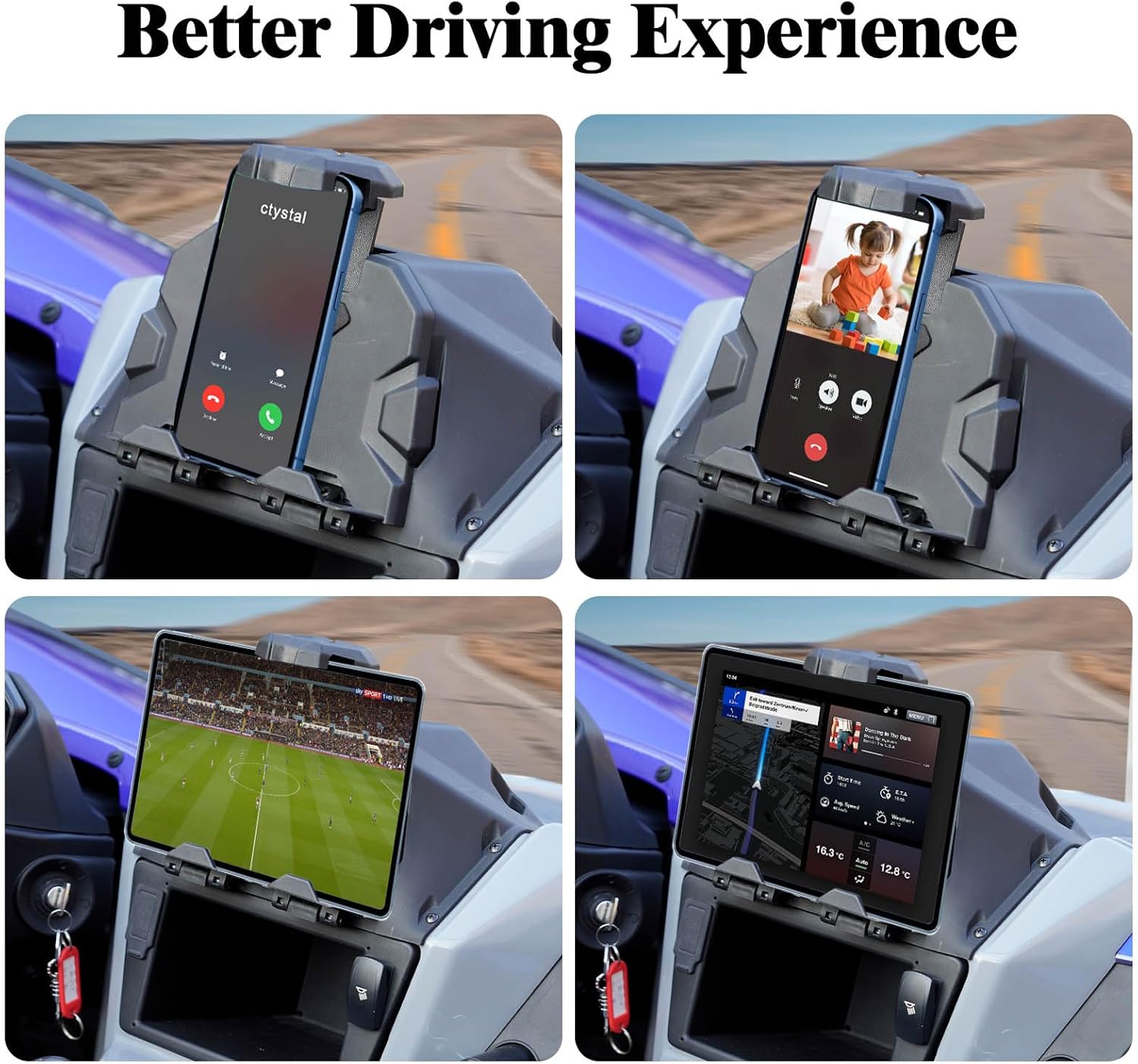 A & UTV PRO Electric Tablet Mount for Yamaha YXZ 1000, with Storage Box Organizer Tray, GPS Phone Ipad Mount Tablet Holder for Yamaha YXZ 1000R / SE/SS/SS SE 2019-2023 Accessories