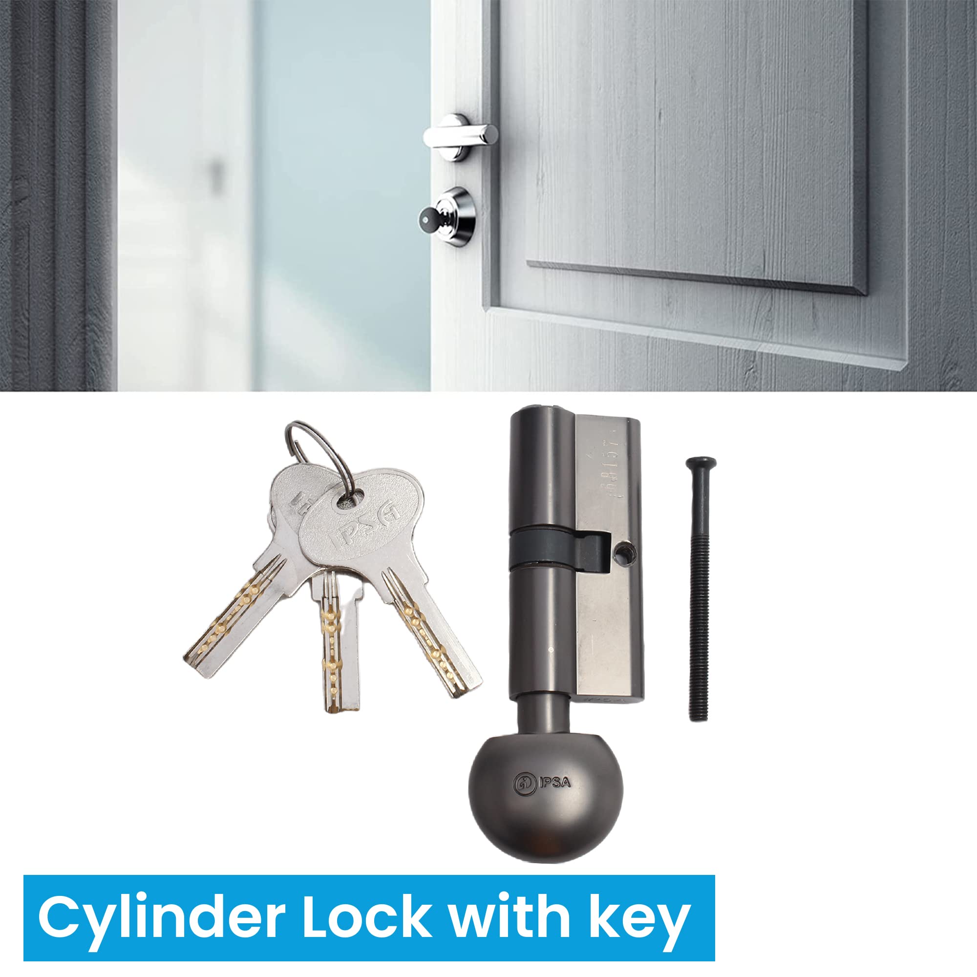 IPSA BOLIZER 6 & 2 セット IPSA 70MM Cylindrical Door Lock Key_KNOB 6206 : Amazon.in: Home