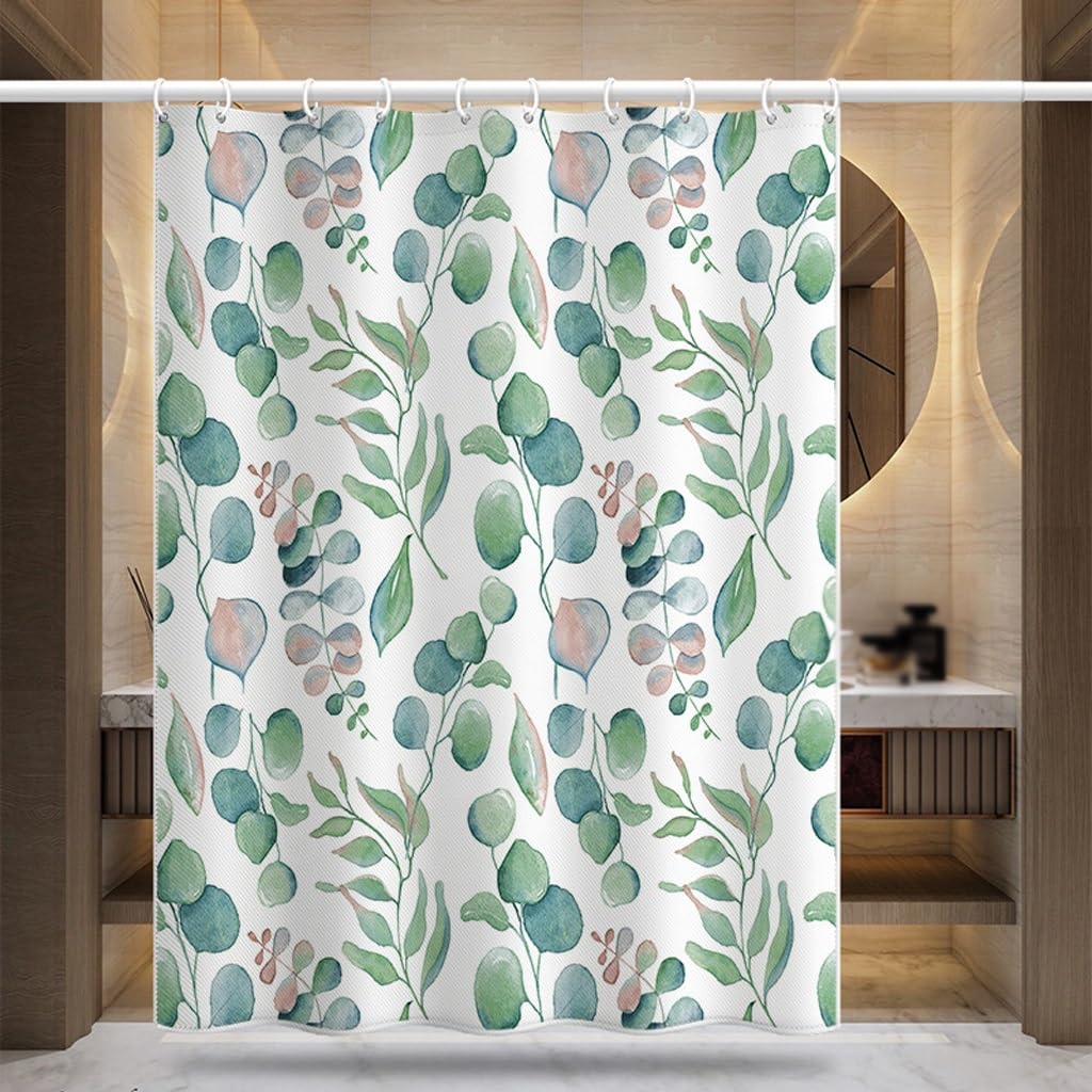 NZPOST Cortina de Ducha de baño Cortinas de bañera Cortina de Ducha Impermeable de poliéster Cortina de Puerta de Inodoro de baño Cortina de partición de baño con Gancho para H