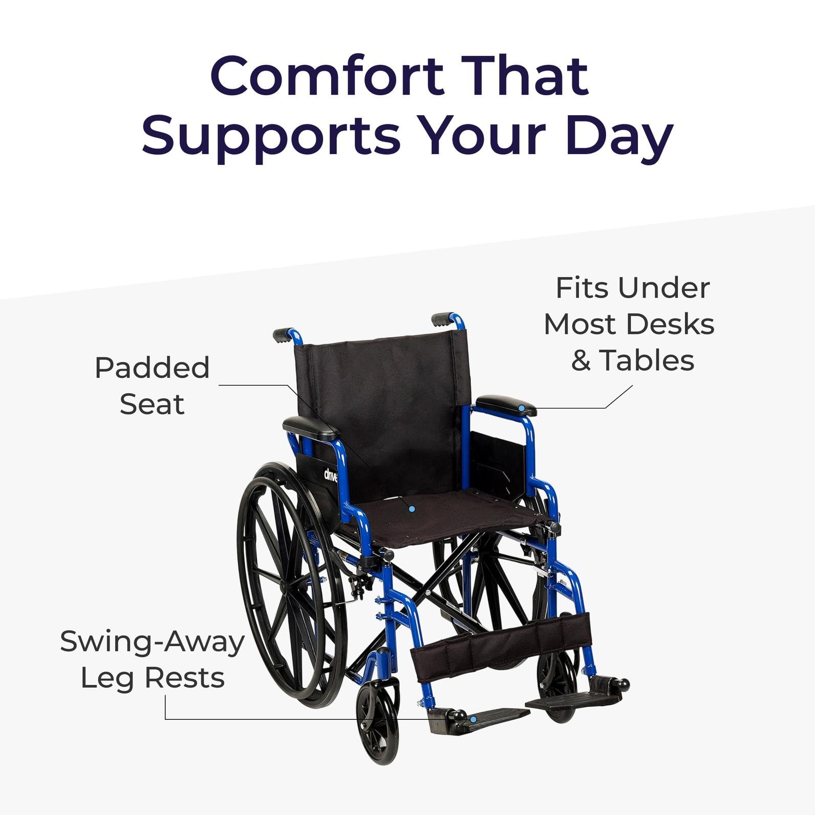 Amazon.com: Drive Medical Blue Streak Lightweight Wheelchair