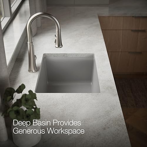 Miniatura 8 de Kohler 28003-1-CM4 Kennon - Fregadero compuesto de lavabo doble, color gris mate