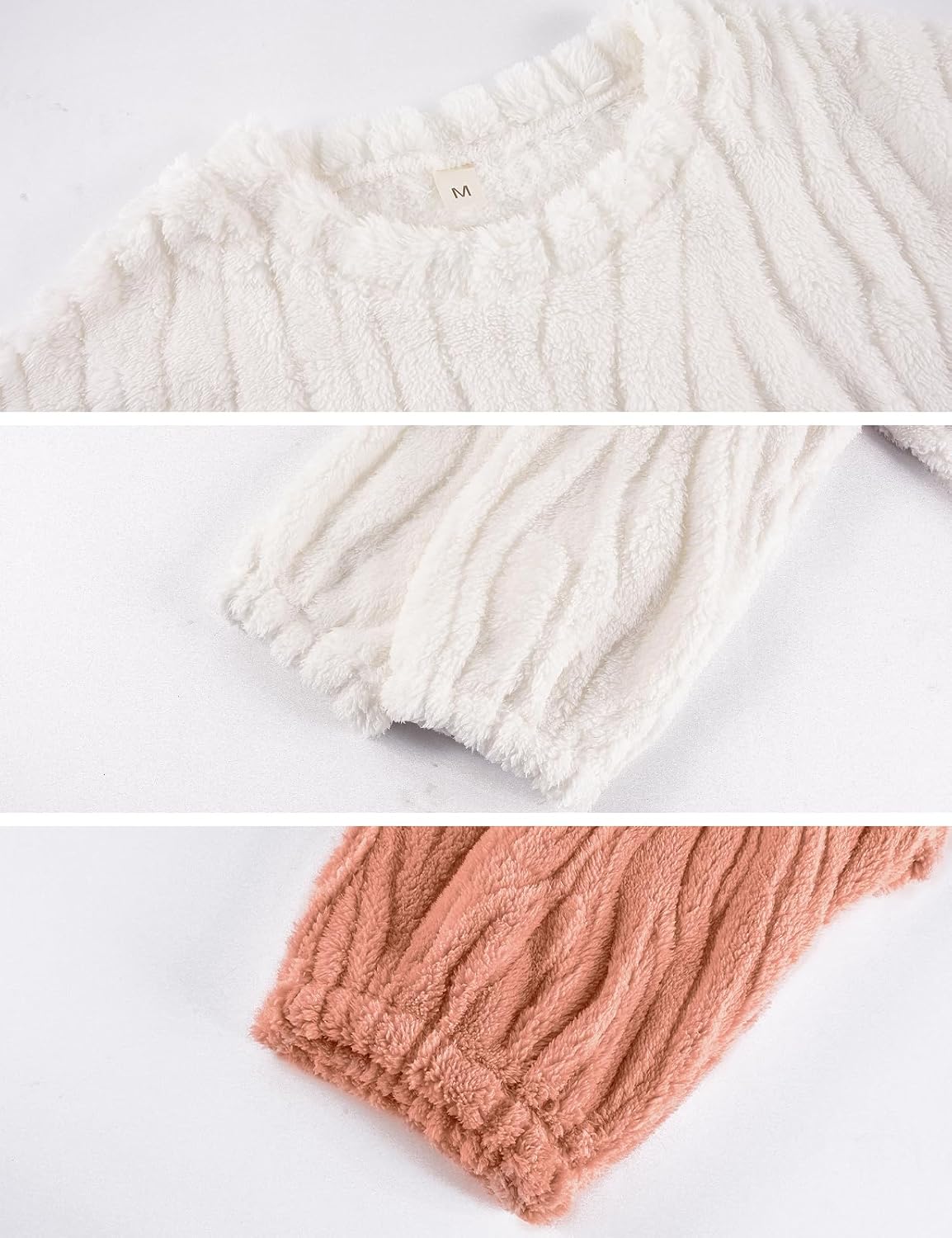 Women's Fleece Pajamas Set Flannel Winter Warm Fuzzy Sherpa Pjs Long Sleeve Cozy Sleepwear for Women - Image 4