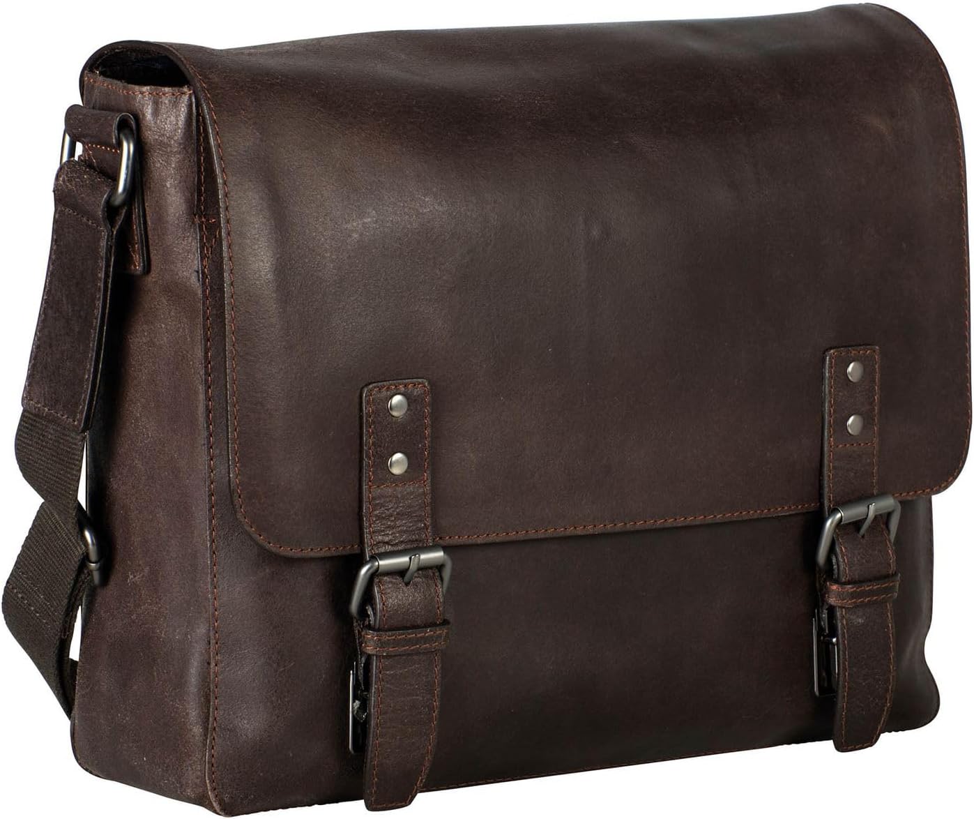 Leonhard Heyden Dakota Messenger leather 38 cm notebook compartment