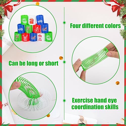 Miniatura 5 de JOHOUSE 40 resortes de Navidad a granel, juguete de primavera de plástico, regalo de Navidad para niños, relleno de calcetines de Navidad, regalos