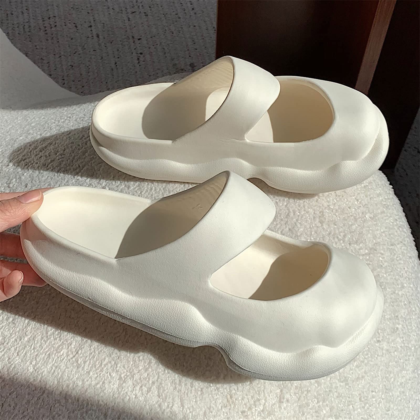 RXZCHH Sandalias para Mujer Sandalias Baotou Zapatillas Antideslizantes de Fondo Grueso para Interiores y Exteriores Desodorante Zapato de baño para el hogar y la Playa a Prueba de Humedad (Negro,