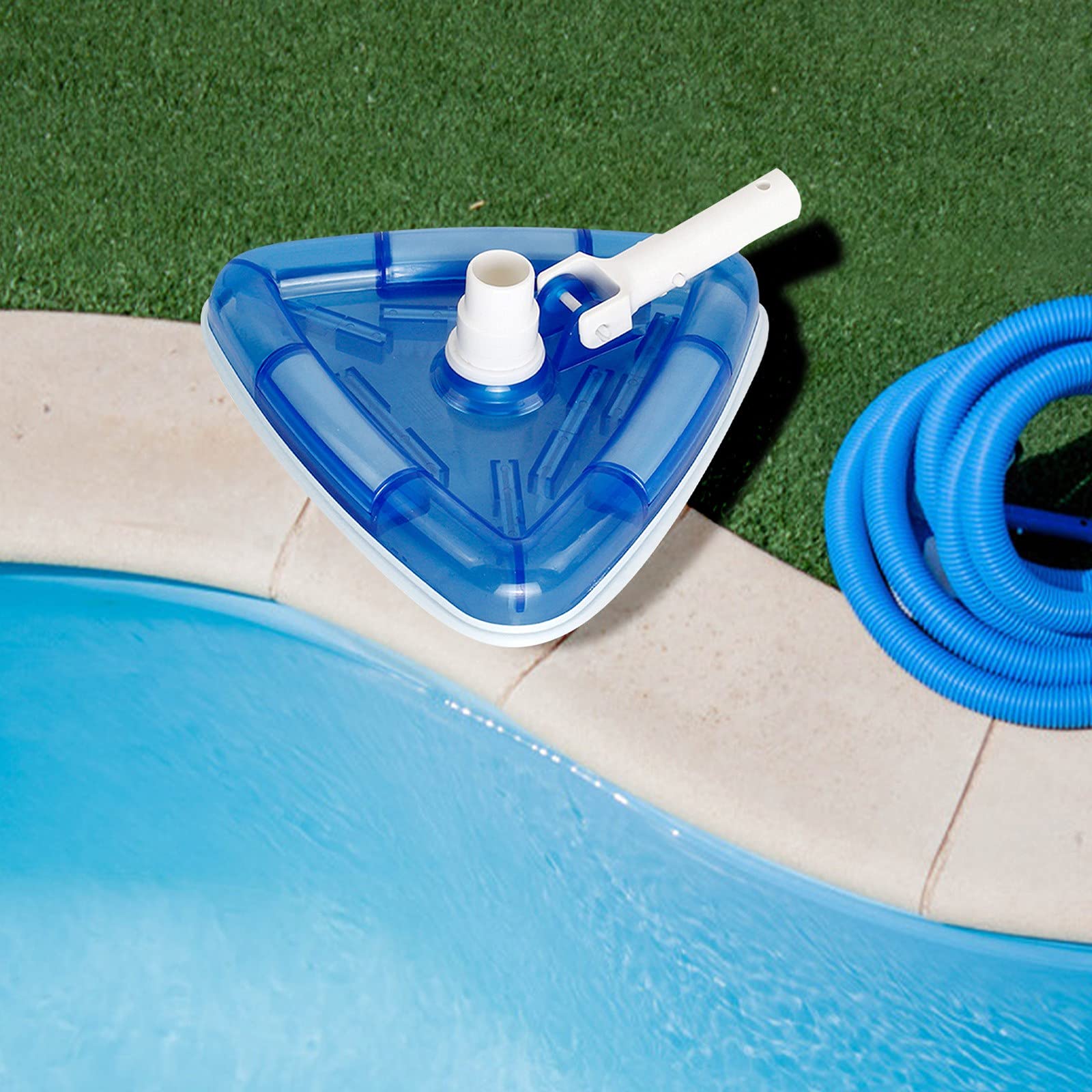 WANLN Triangular See-thru Pool Vacuum Head, Flexible Pool Cleaning Equipment, Weighted Transparent Pool Vacuum Head With Vinyl Liner, For Swimming Pool, Spa, Bathing Pool