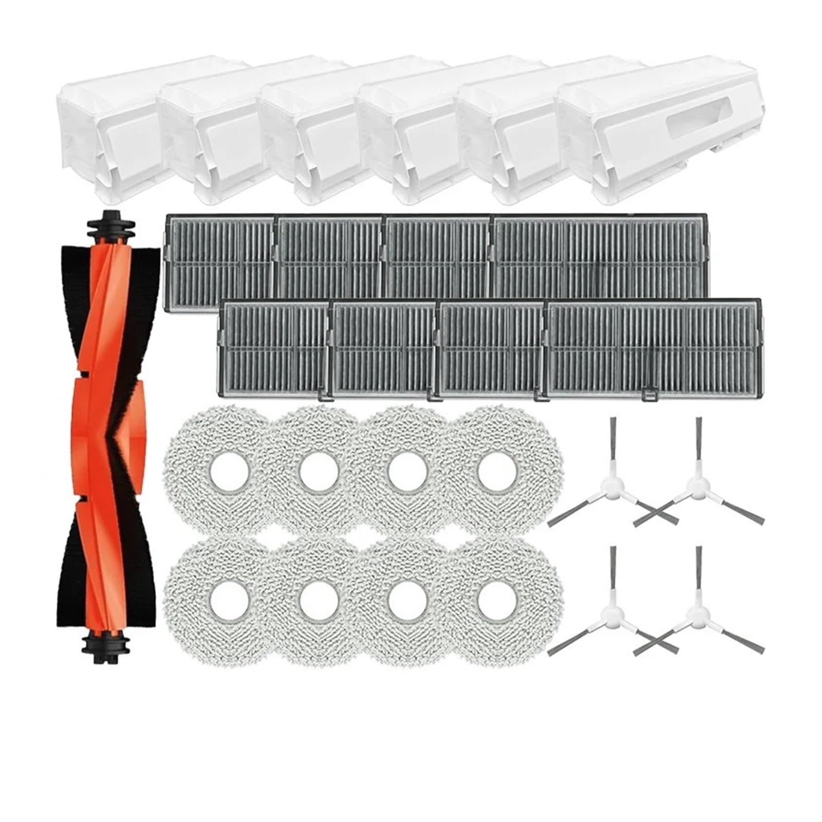 Zubehör Kompatibel Mit Xiaomi Mijia H40 / D101CN Roboter-staubsauger Ersatzteile Haupt Seite Bürste Wisch Tuch Filter Staubbeutel Ersatz(Set-6)