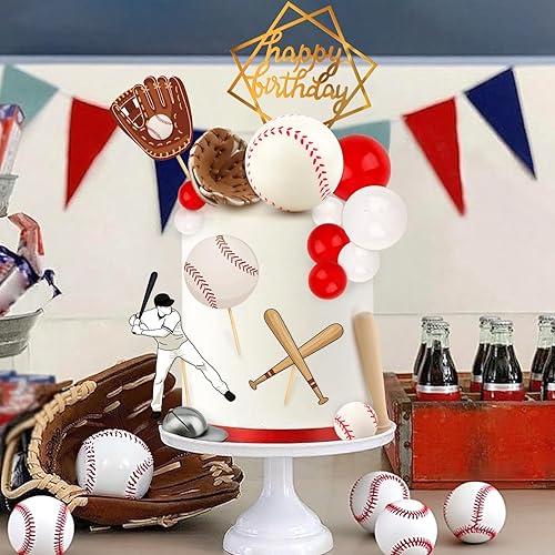 Miniatura 140 de Hooqict 26 piezas de decoraciones de pasteles de los años 80 y 90, decoraciones retro de los años 80 de hip hop con bolas de purpurina para cupcakes