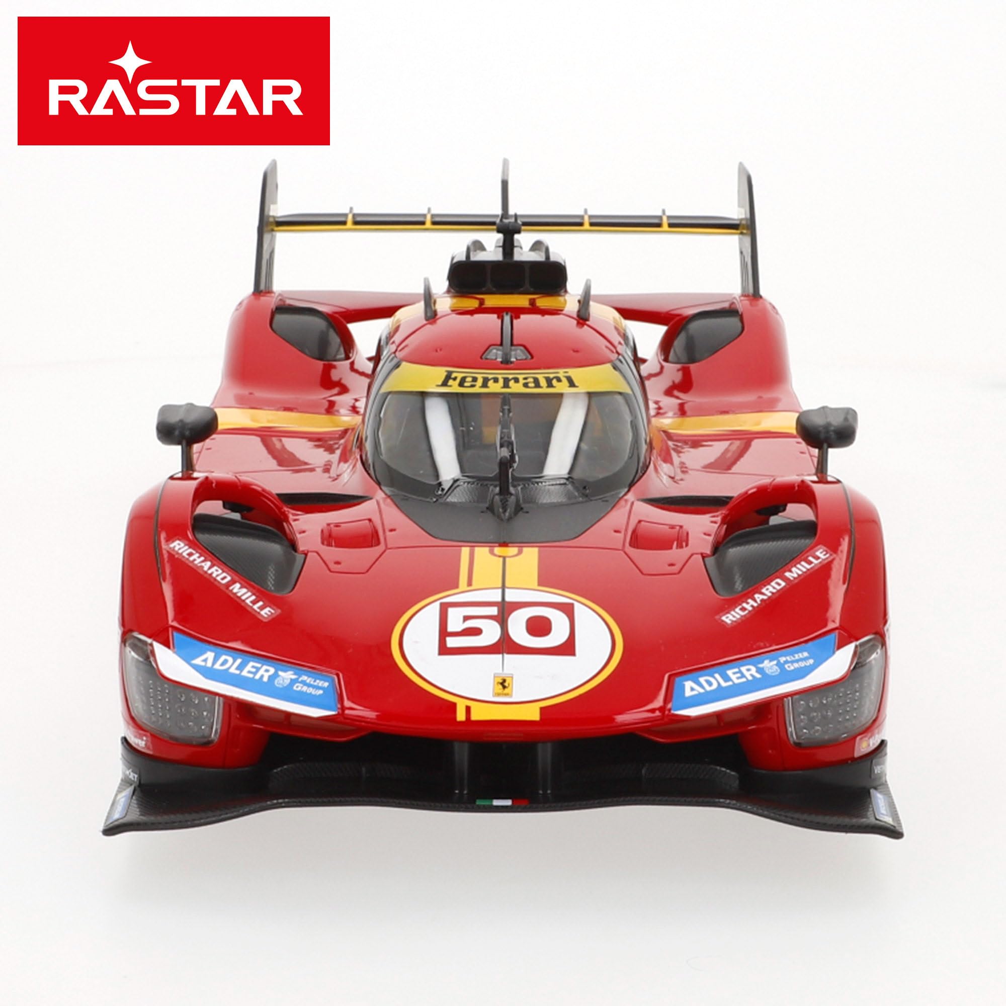COLORBABY RASTAR Ferrari 499P Le Mans Coche RC 1:14 con 6 Funciones y Mando, Diseño Deportivo y detallado, para Fans de Ferrari y coleccionistas, con Luces y Puertas manuales, Radiocontrol (41288)