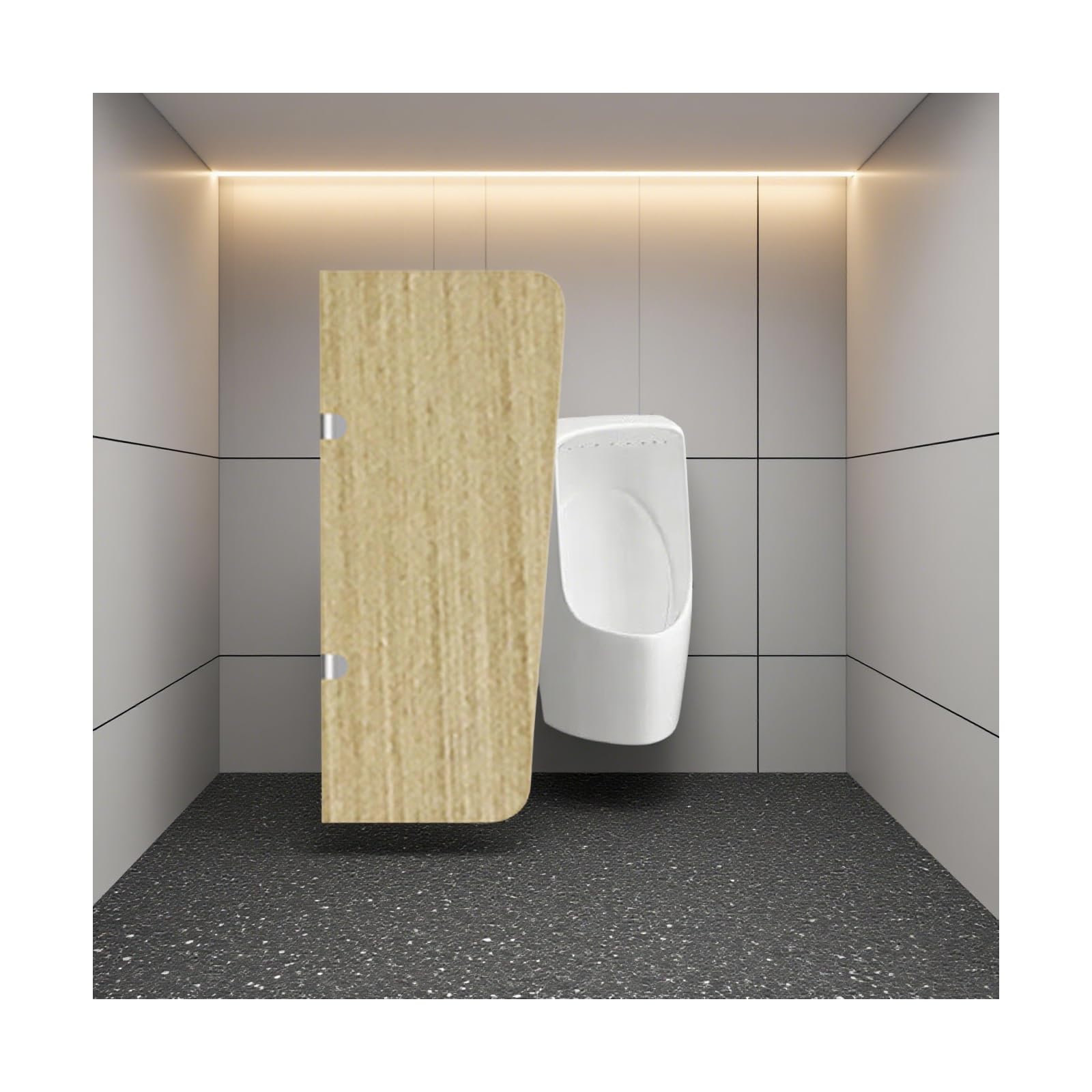 Séparateur d'urinoir en bois pour toilettes publiques d'hommes