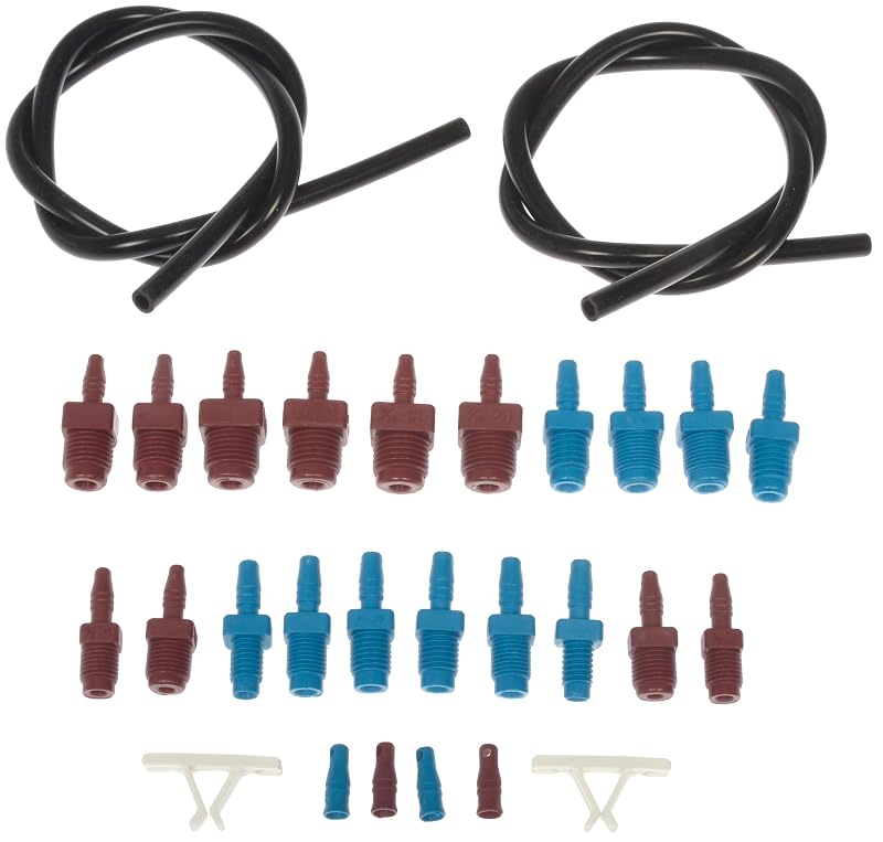 Kit de Sangria de Cilindro-Mestre de Freio Dorman 13911 com Mangueira de 55,9 cm, Presilha e Adaptadores SAE e Métricos