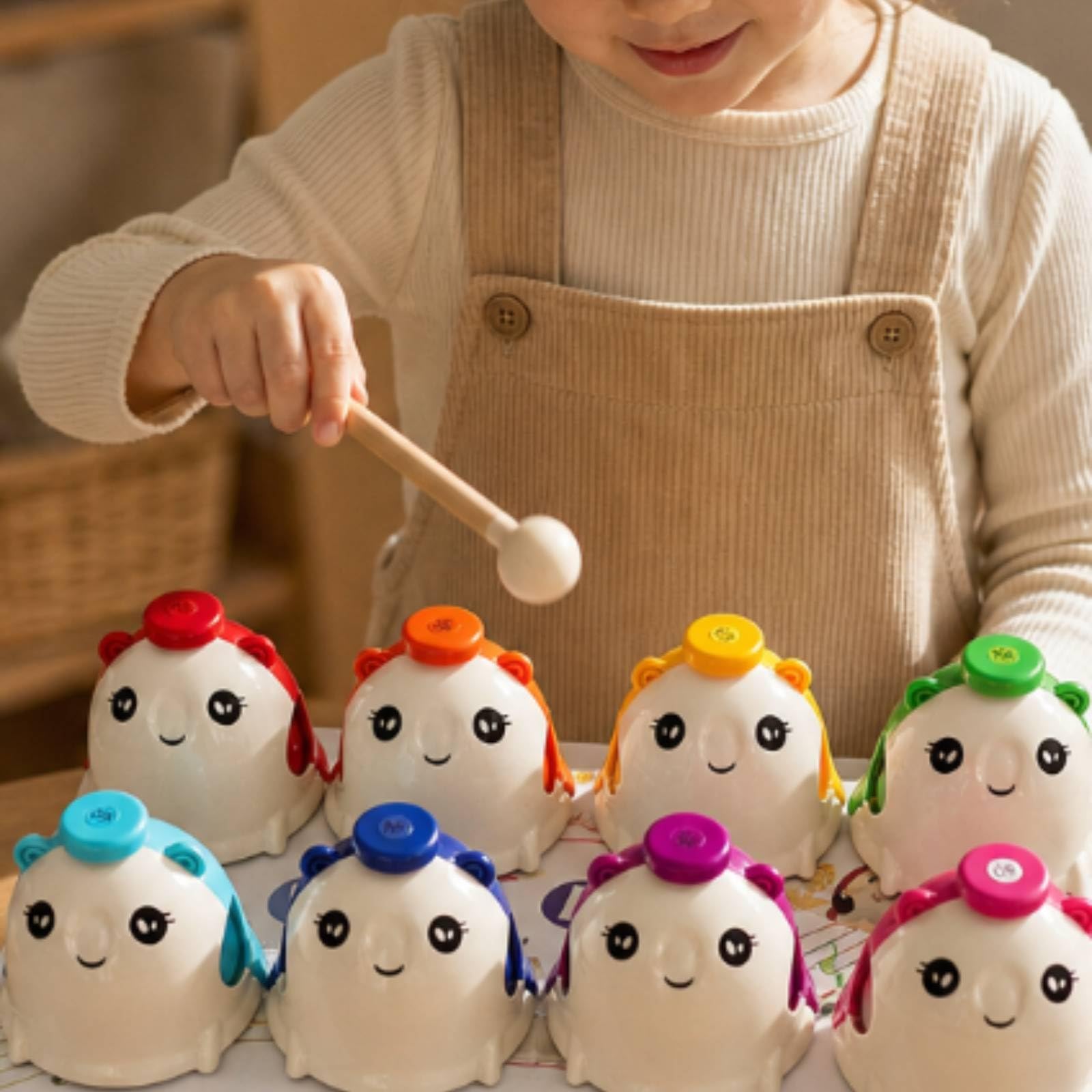 Baoblaze 8 Pezzi Campanella a Forma di | Per Bambini, Facili da Suonare, Campanella a Percussione, Scuola prescolare