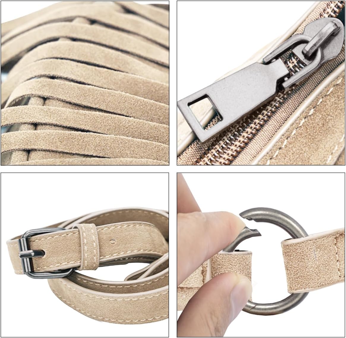 Sunwel Fashion Small Western Fringe Underarm Purse Mini Hipppie Shoulder Bag with Tassel for Women - Image 6