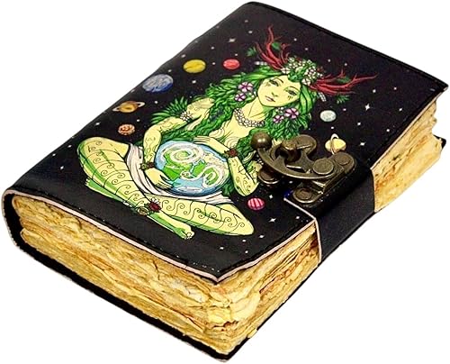 Miniatura 4 de Diario de cuero para mujeres y hombres sin forro con borde de cubierta de papel libro de sombras Hocus Pocus, cuaderno de escritura, diario de