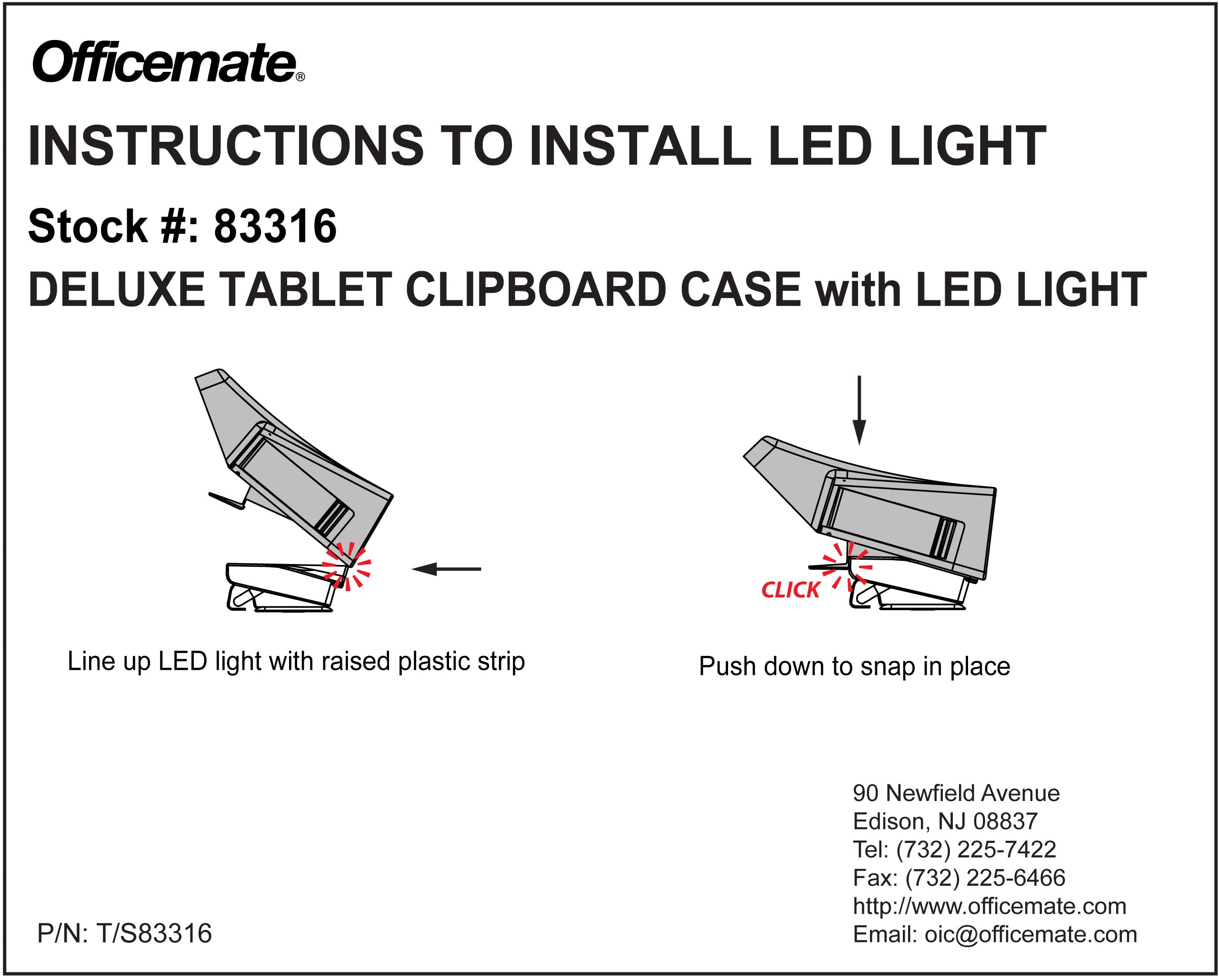 Officemate 83316 Klemmbrett Deluxe mit LED Beleuchtung und Raum für Tablet