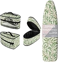 Vista 24 de Juego de funda para tabla de planchar con funda organizadora de hierro, 17 x 49 pulgadas, resistente al calor, 3 correas de sujeción ajustables