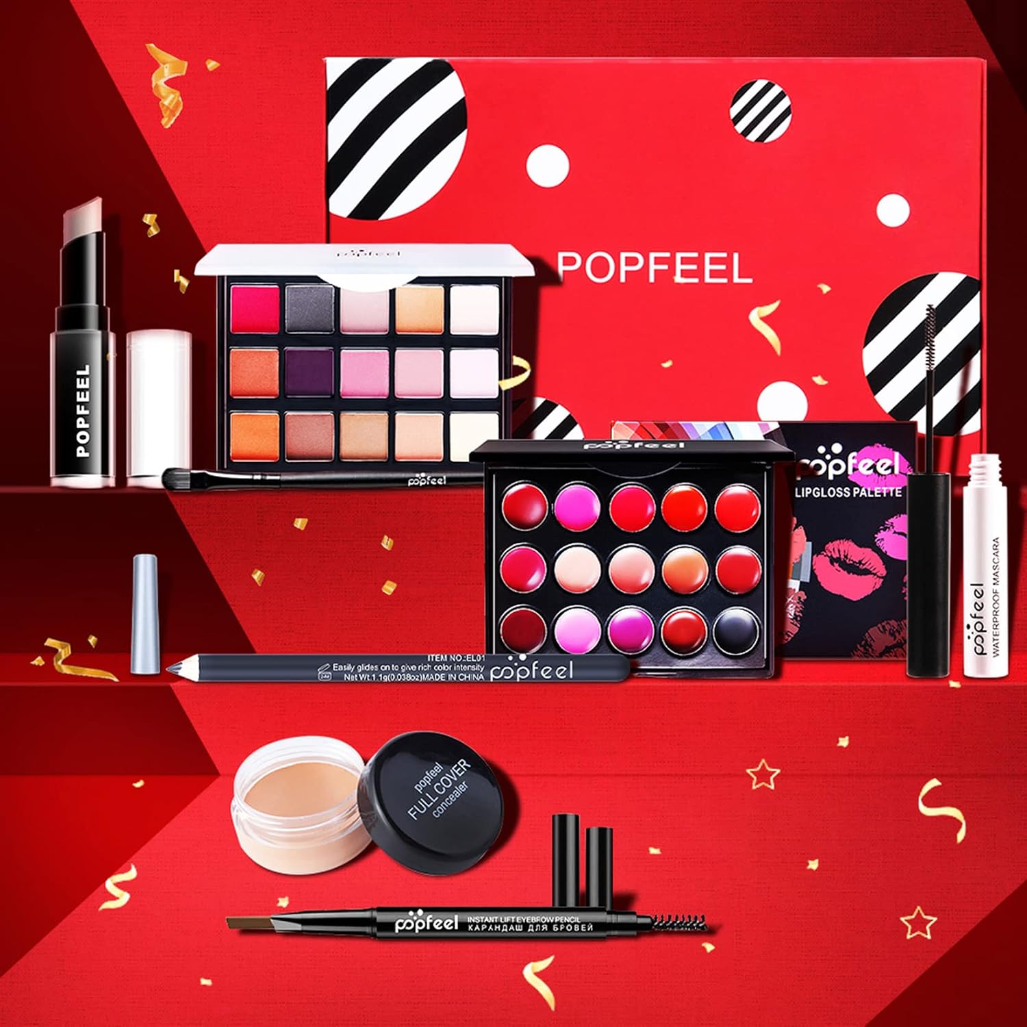 Professional Makeup Set,MKNZOME Essential Make Up Set including Cosmetic Bag Portable Travel Make-up Palette Birthday Xmas Gift Set Makeup Brush Set Eyeshadow Foundation Lip Gloss for Teenagers & Adults - Image 3