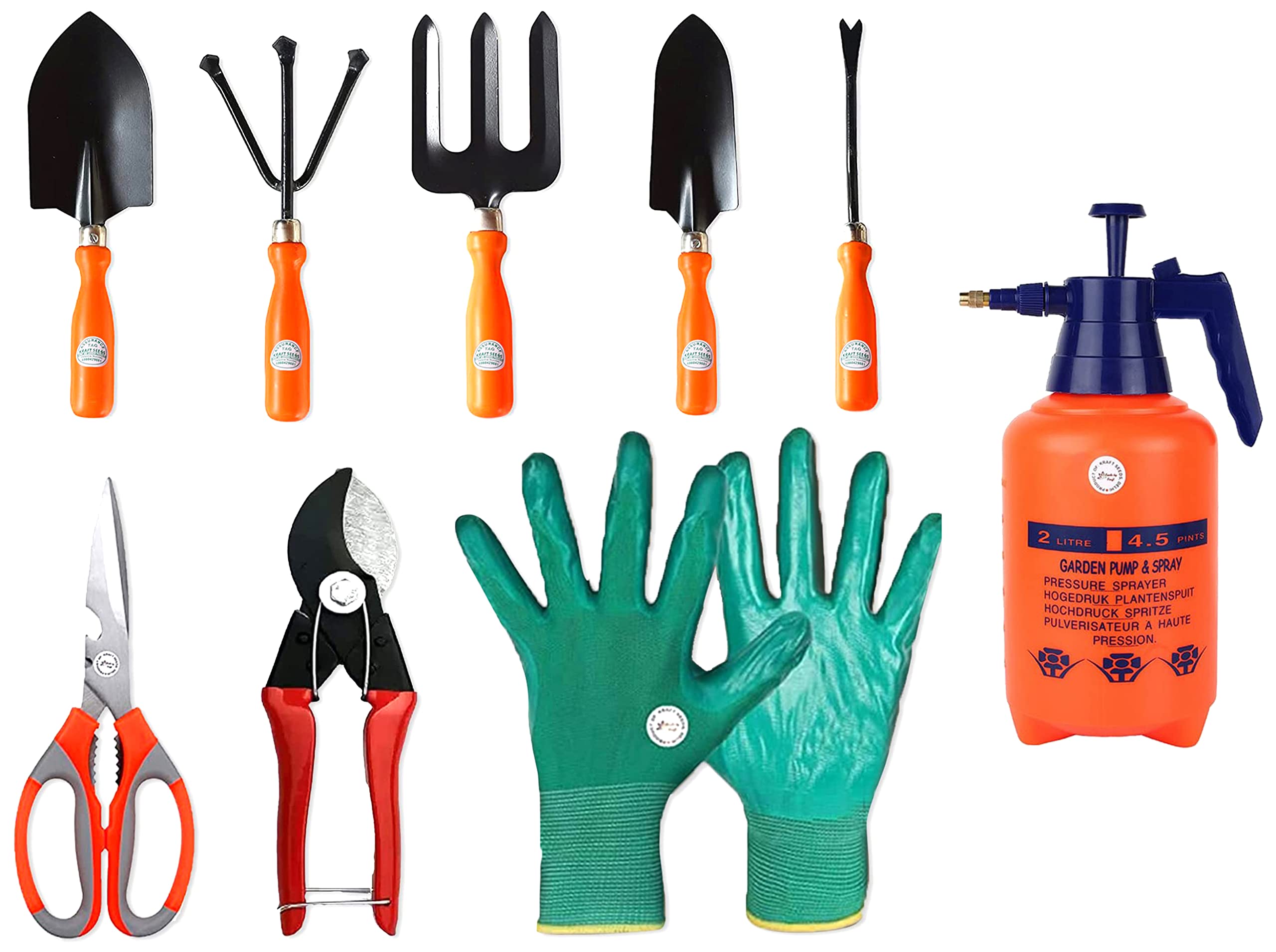 Kraft Seeds 8 Tool Kit for Garden, Garden Kit for Home, Gardening Tools for Home Gardening Pot & Garden Pressure Spray Pump (B0BB6KB13S) Amazon Price History, Amazon Price Tracker
